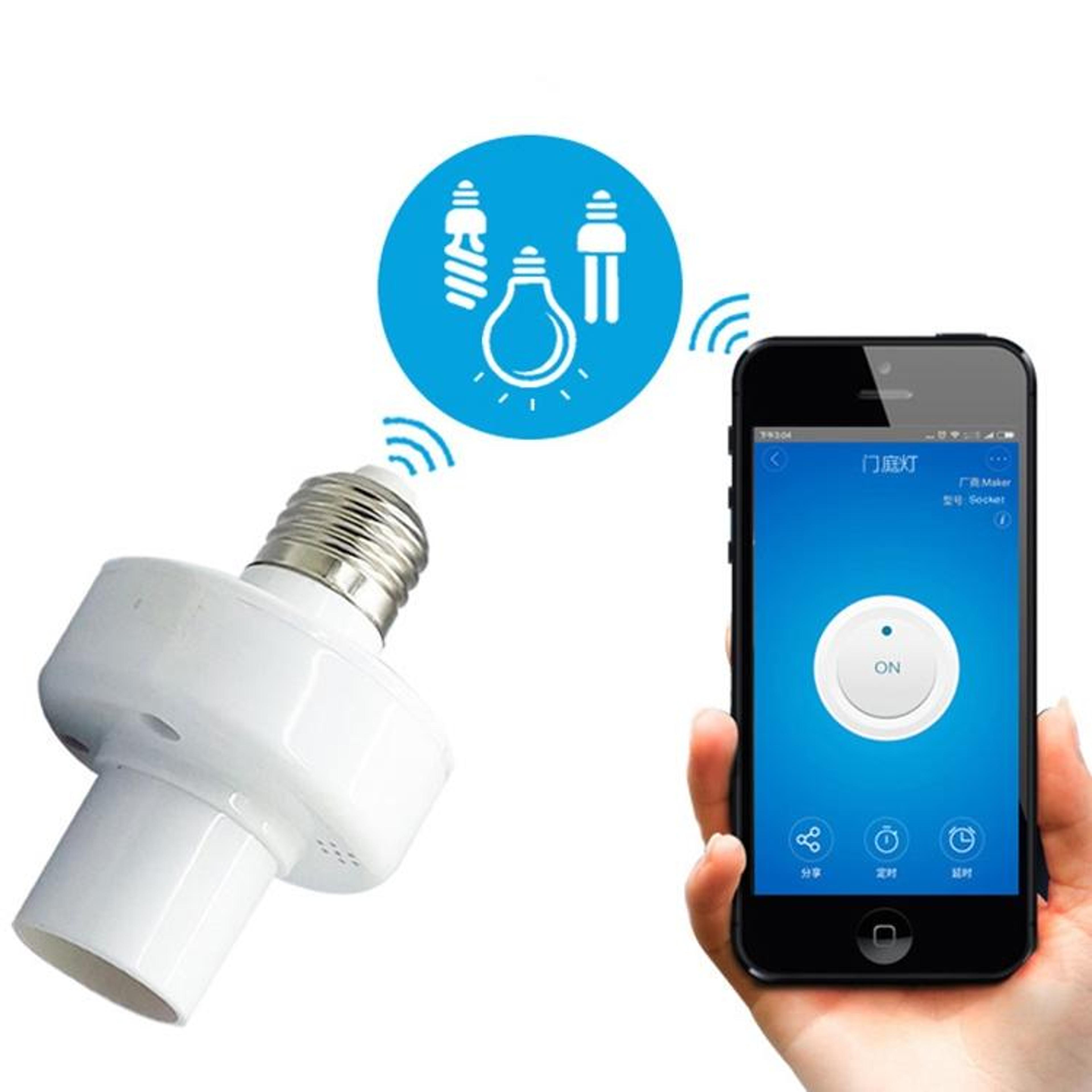 sonoff wifi smart light socket with alexa voice control & e27 remote lamp holder