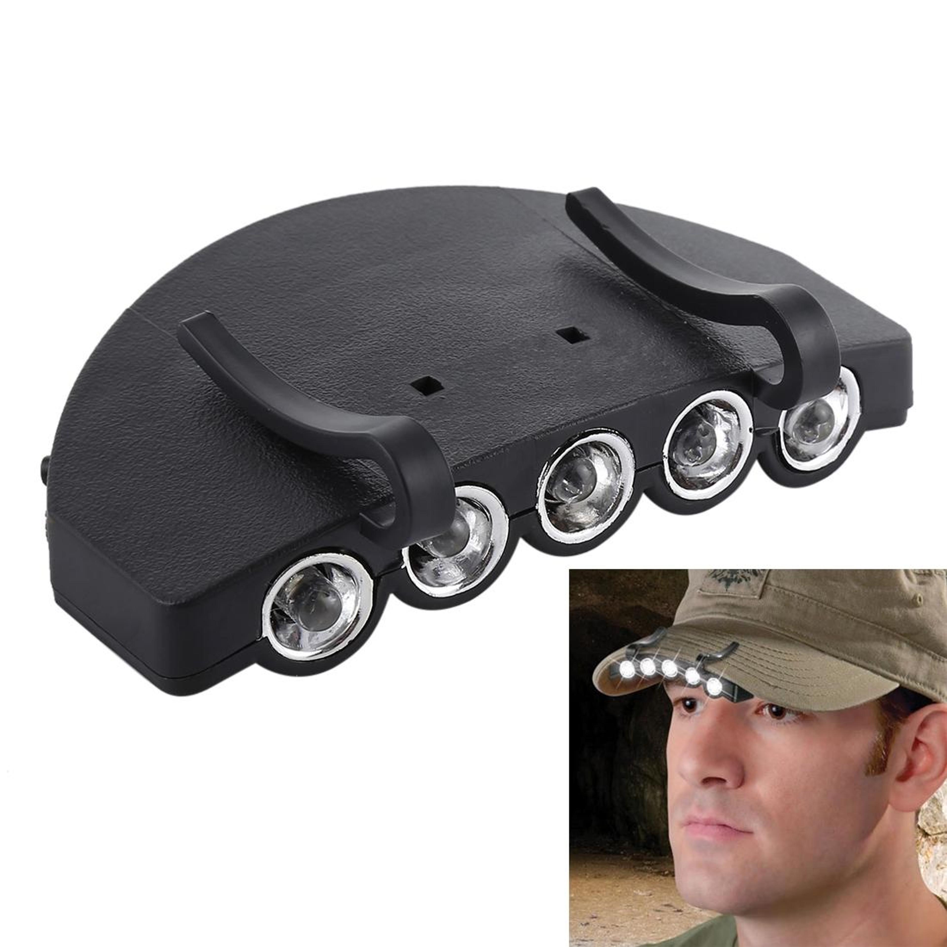 5 led clip on cap light for camping, fishing & hands free outdoor use