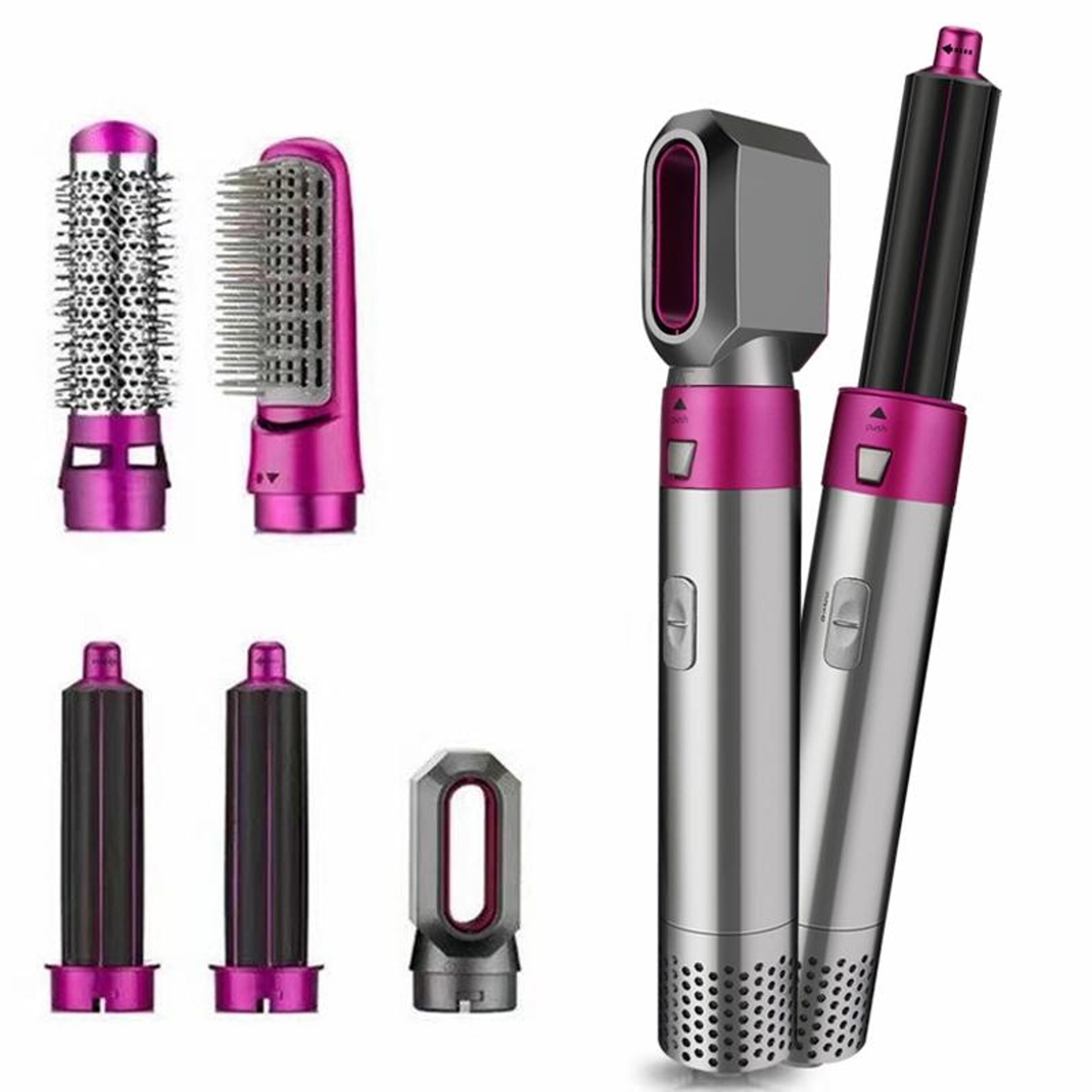 5 in 1 hot air styler brush for curling, straightening & volumizing hair