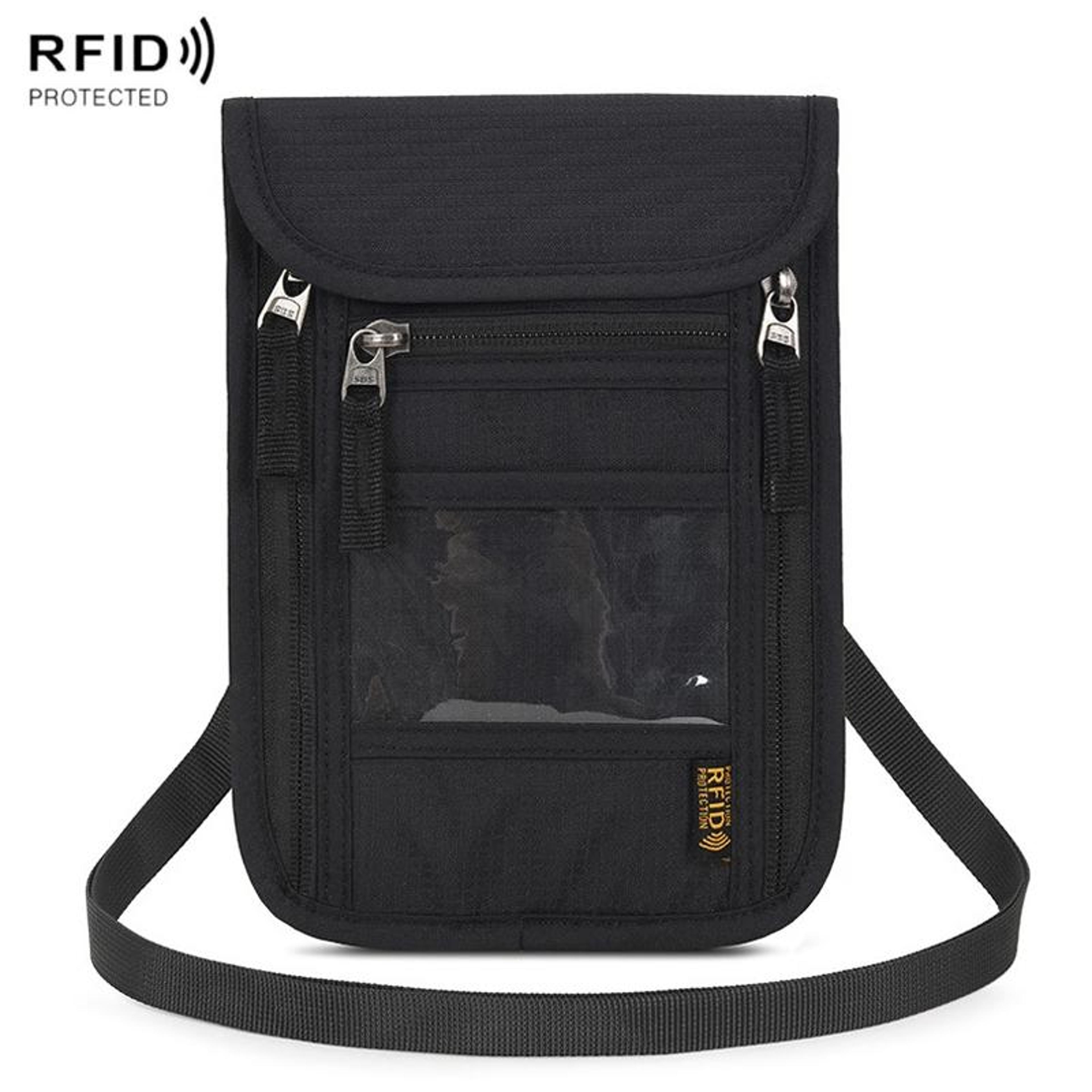 rfid travel neck wallet passport holder anti theft crossbody phone bag