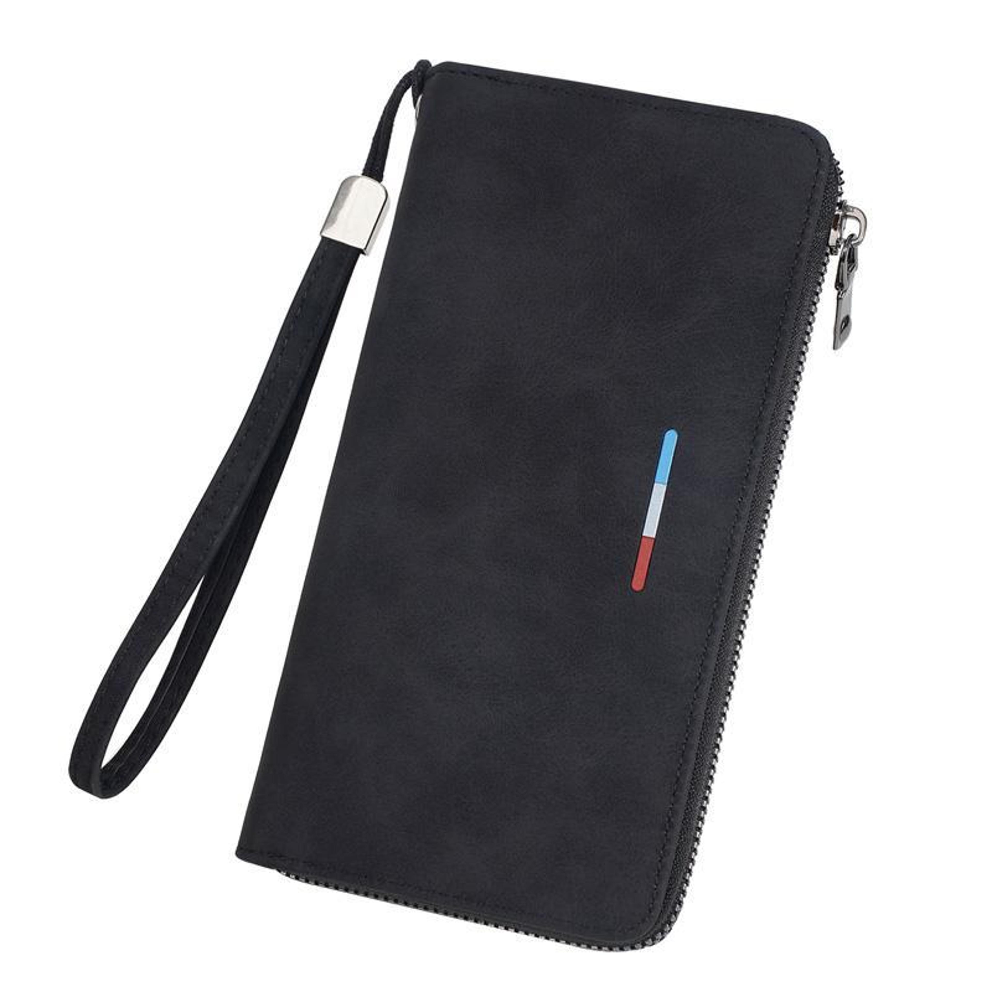 men long wallet zippered clutch with multi-card holder & phone storage
