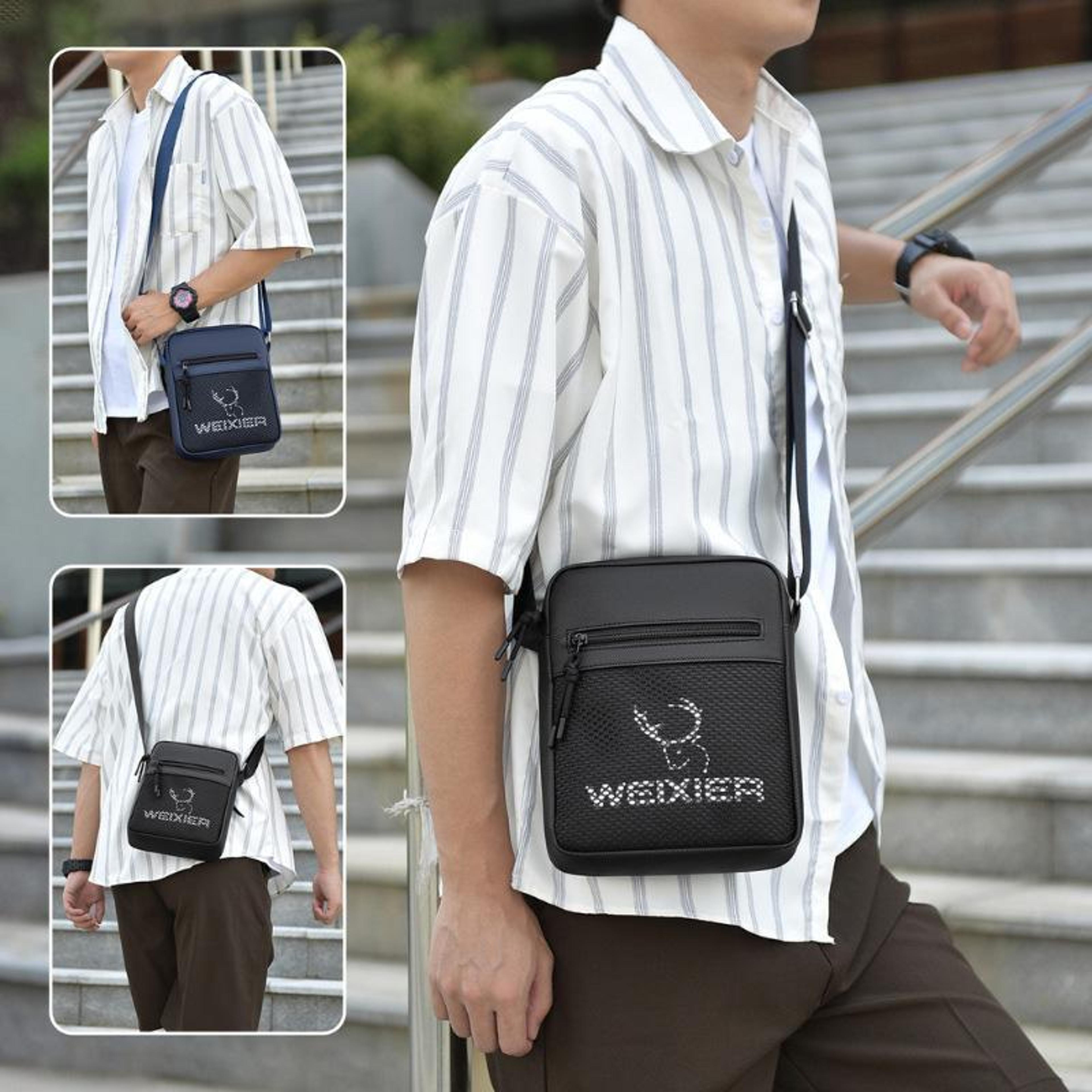 waterproof crossbody bag for men, compact travel & everyday shoulder sling