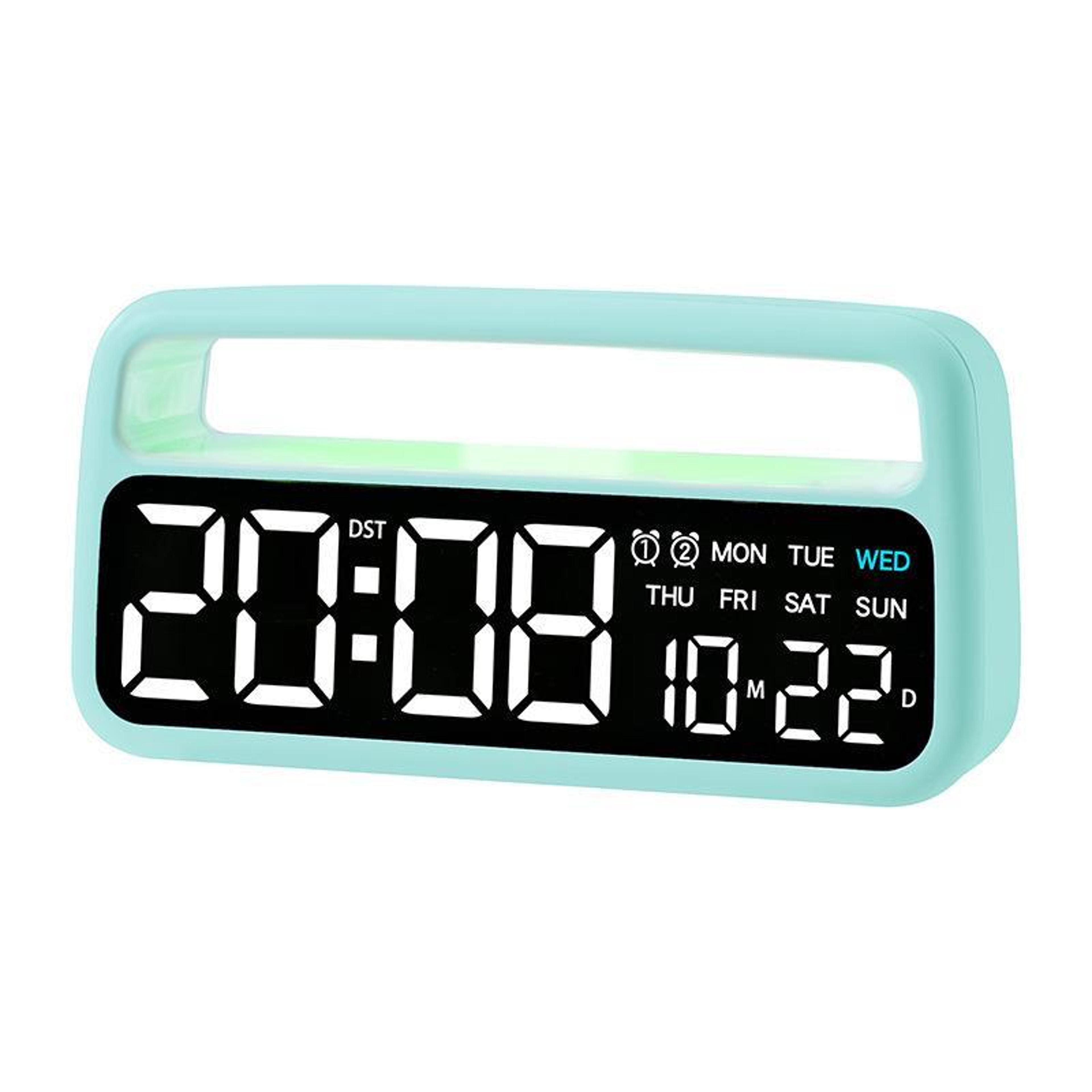 led alarm clock with ambient night light & auto dimming display