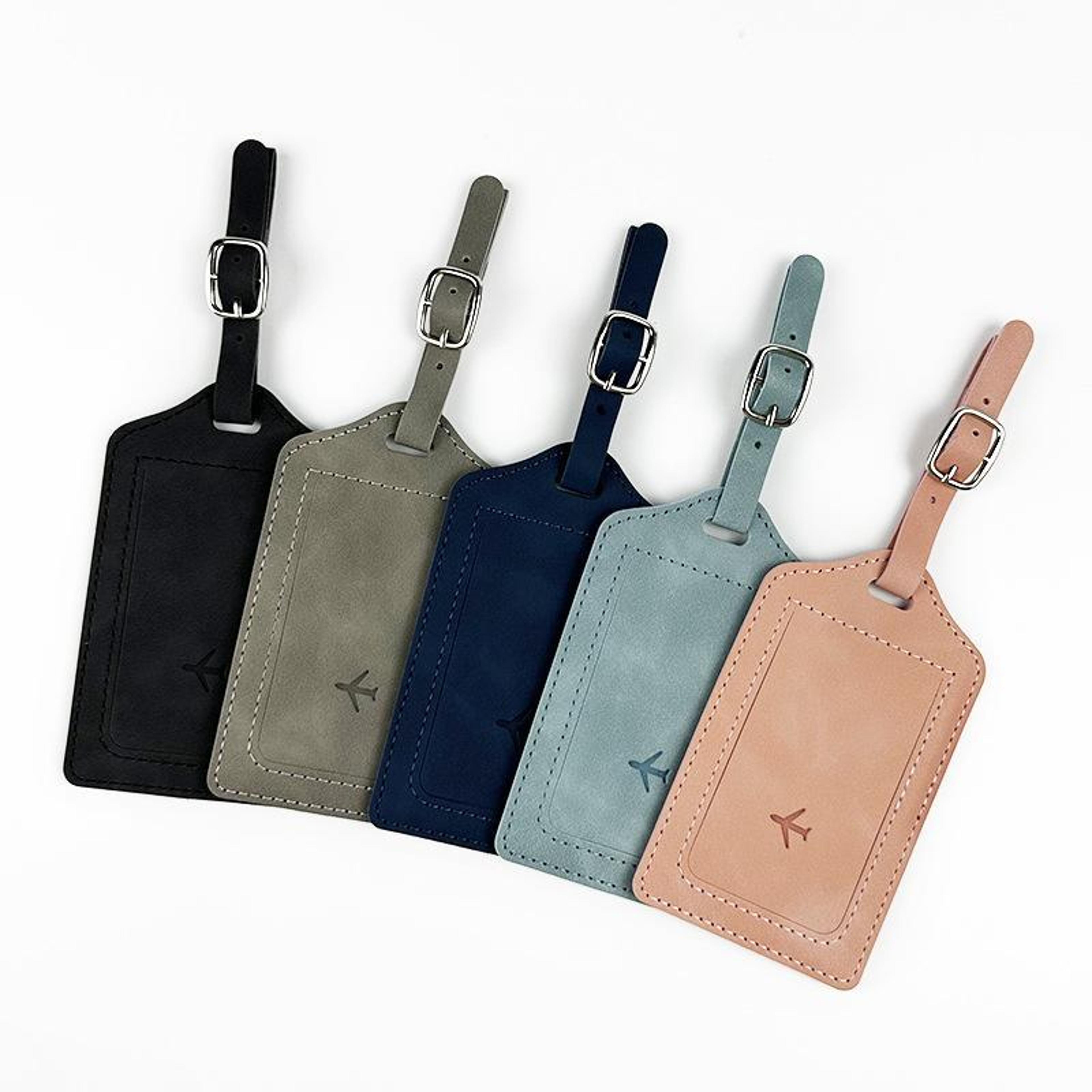 2pcs premium luggage tag & boarding pass holder in pu leather for secure travel essentials
