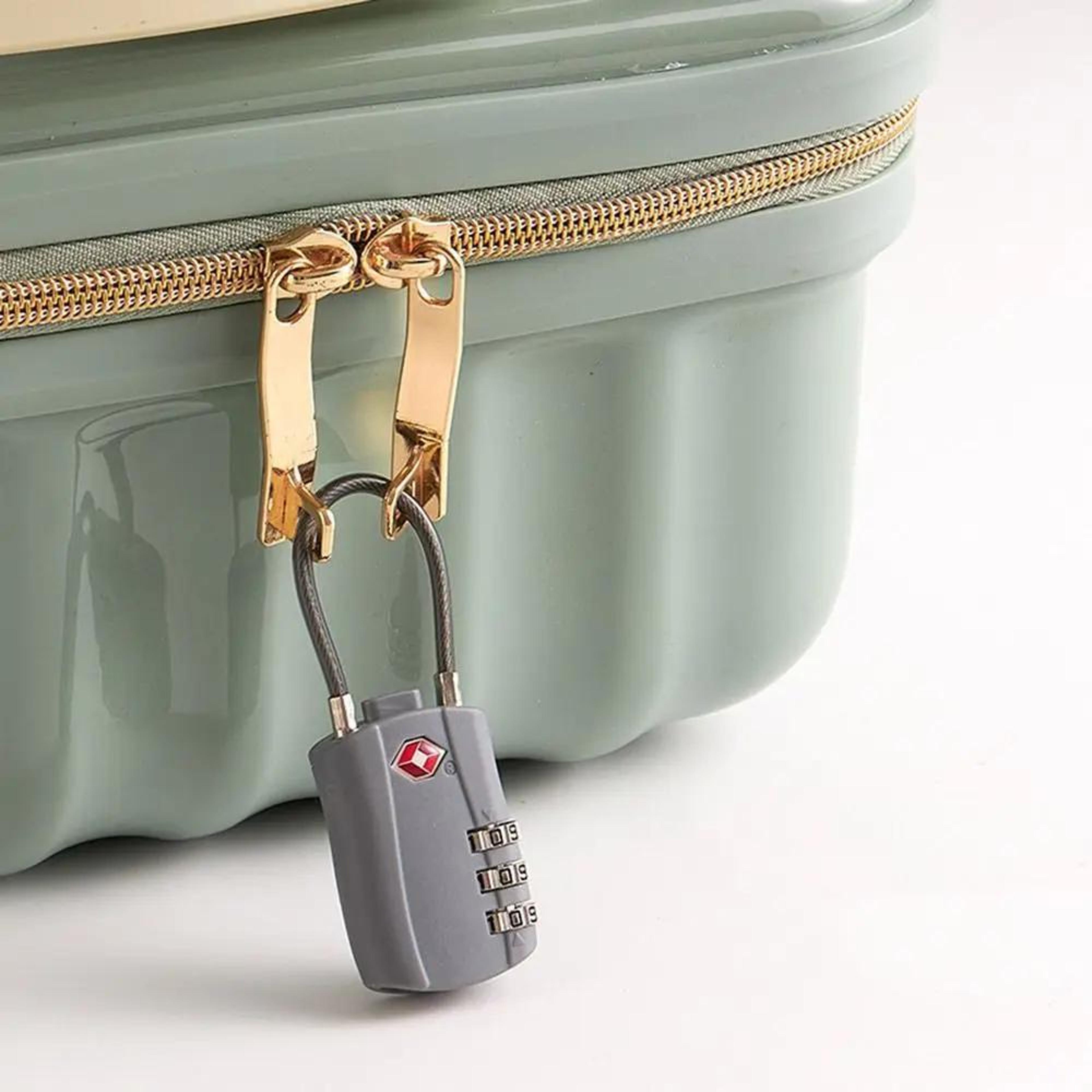 3-digit cable luggage lock for suitcases, travel bags & gym lockers