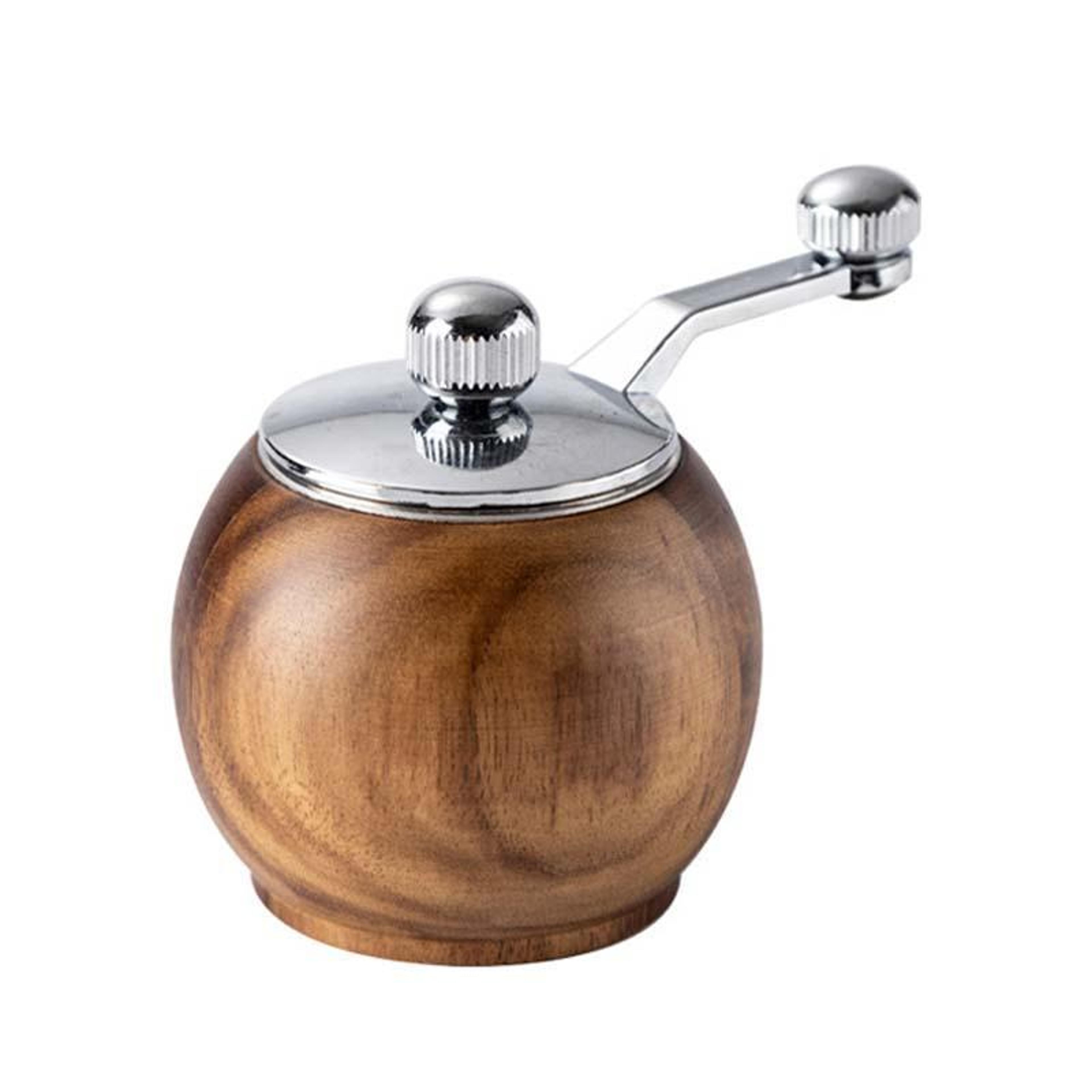 wood manual pepper grinder with ceramic core adjustable spice mill