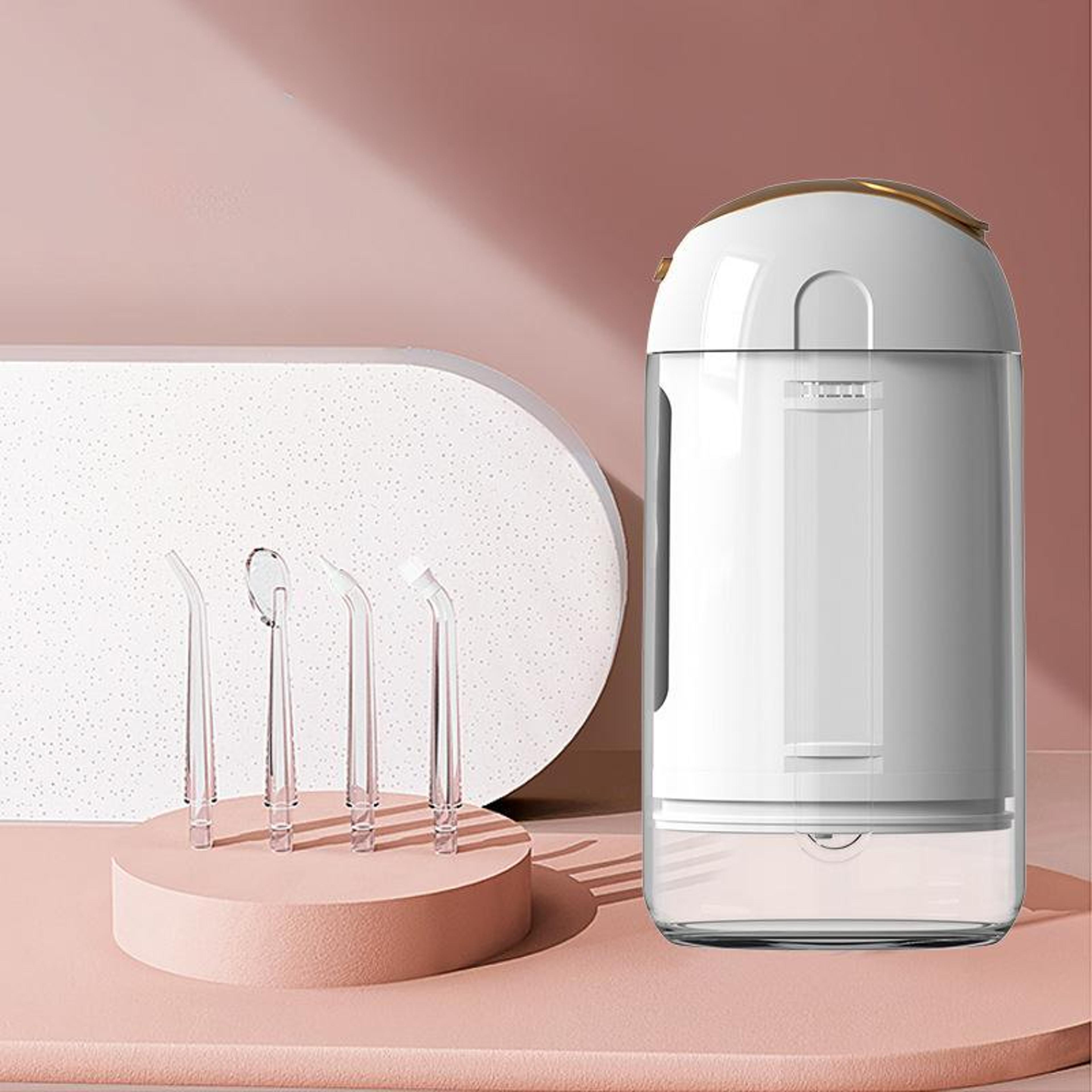portable water flosser for teeth cleaning with retractable 200ml tank & 4 cleaning modes