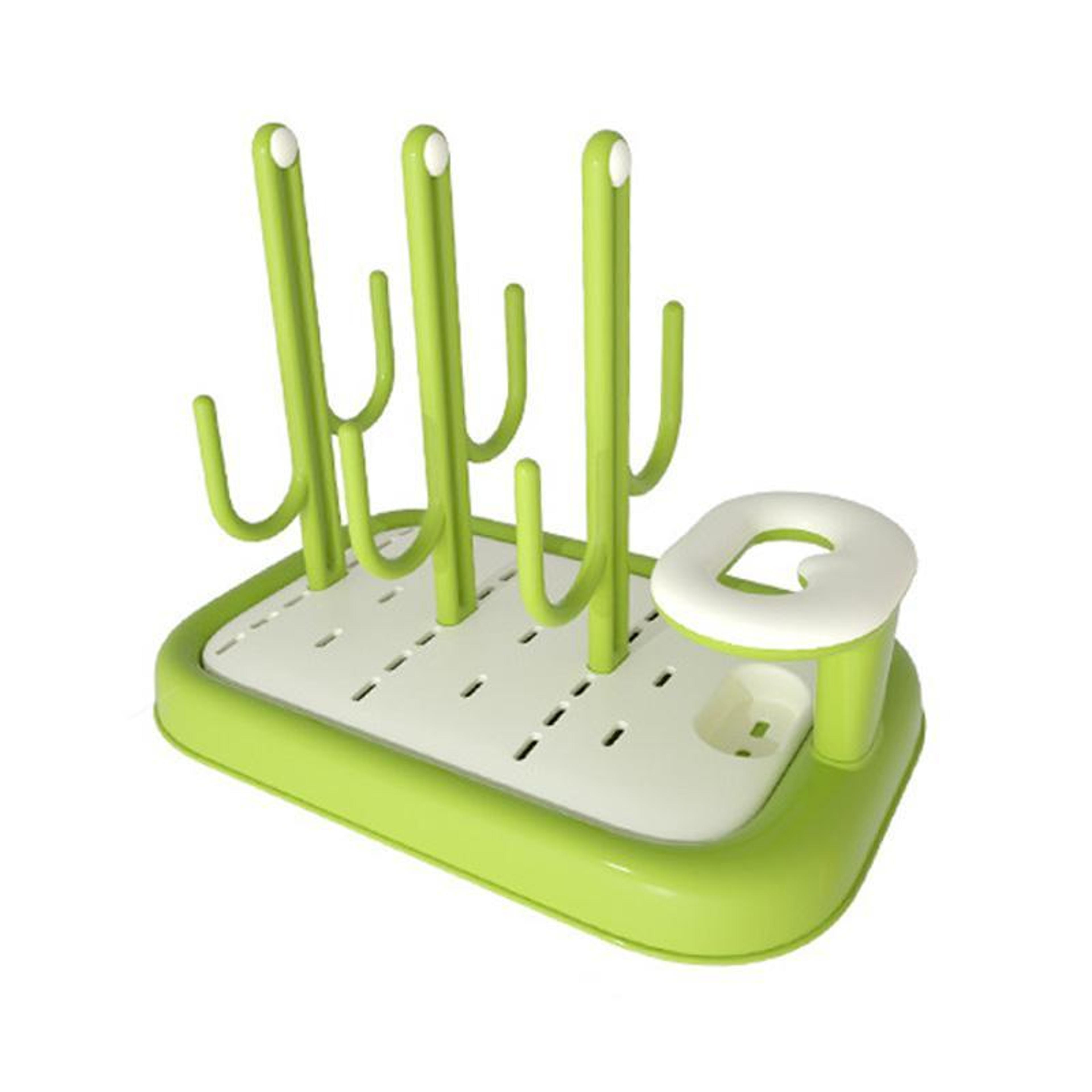 baby bottle drying rack with brush holder and fast drain tray for bottles & nipples