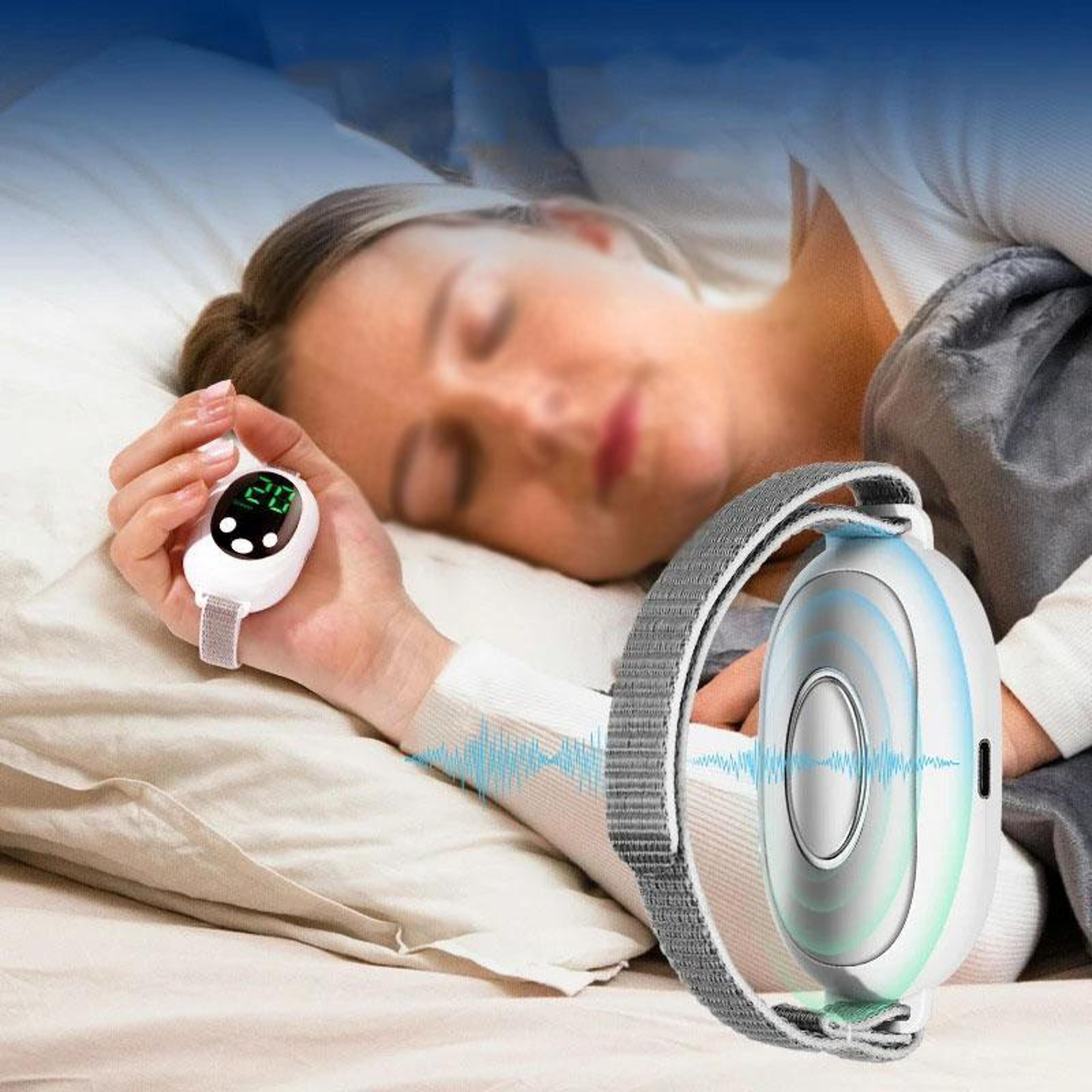 smart ems sleep aid wristband portable pulse relaxation device with usb-c charging
