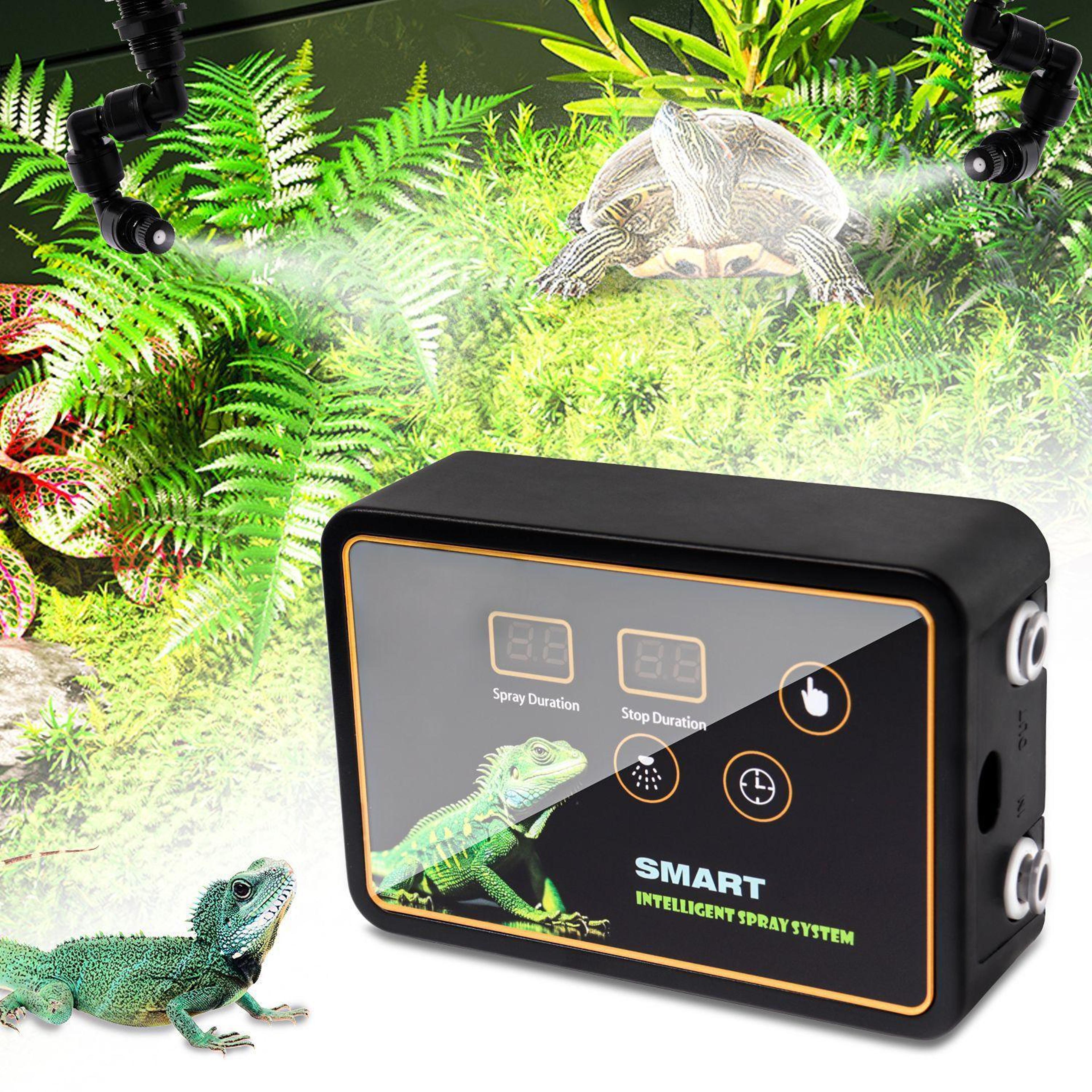 smart reptile misting system with timer for terrariums and rainforest habitats