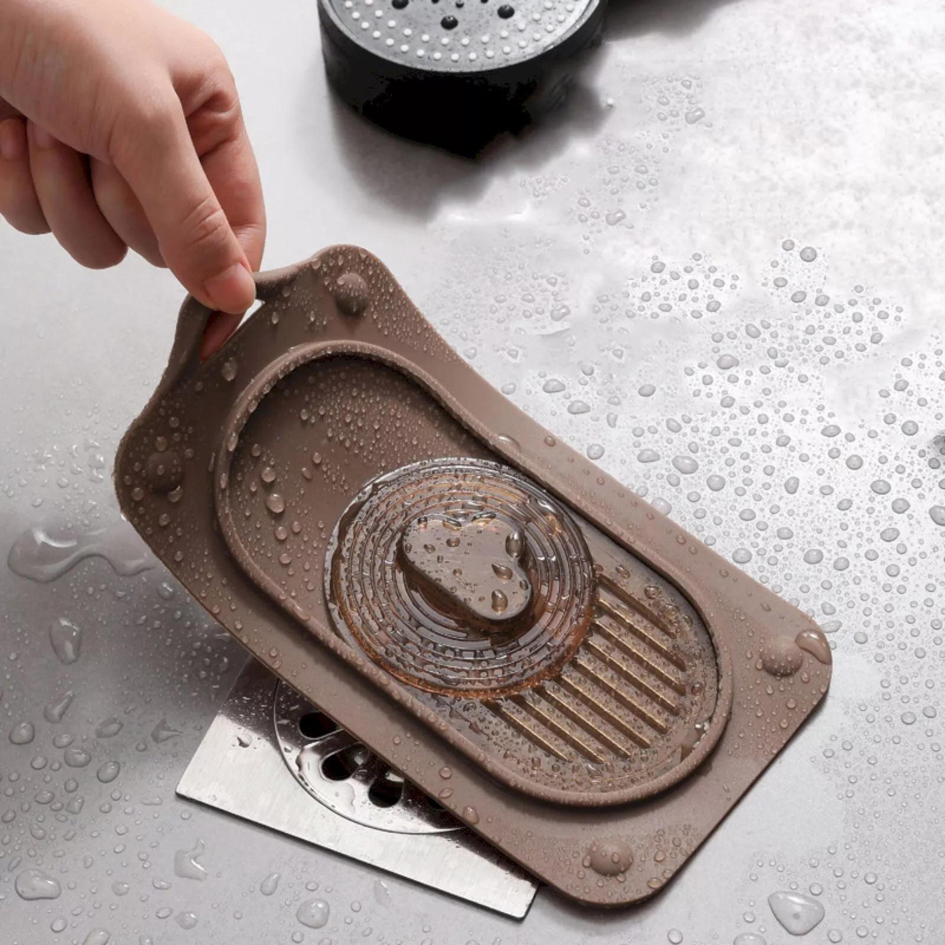 silicone sliding floor drain cover hair catcher for bathroom kitchen sink
