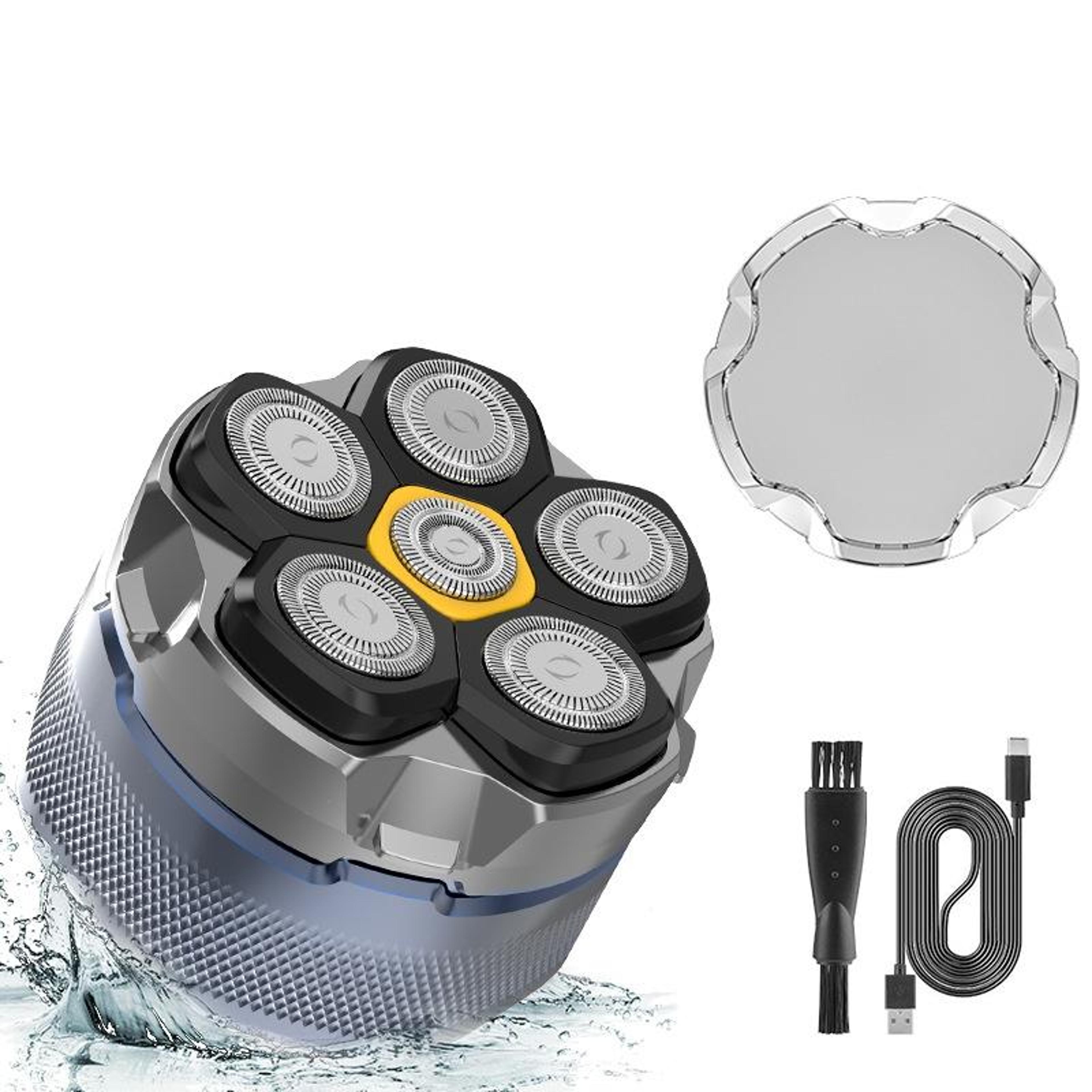magnetic 6d rotary electric shaver with digital display & usb fast charging