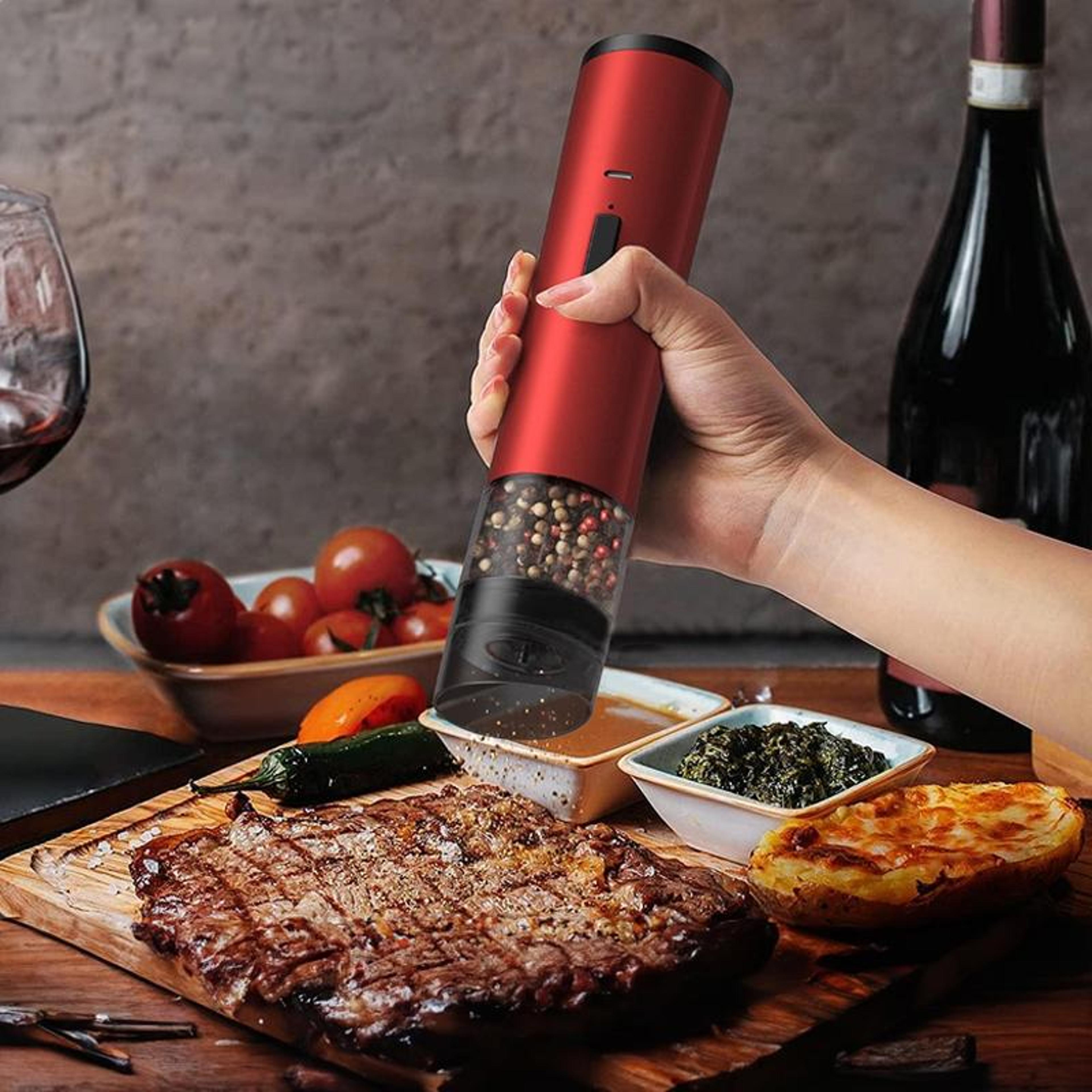 rechargeable electric pepper grinder with adjustable coarseness & ceramic core