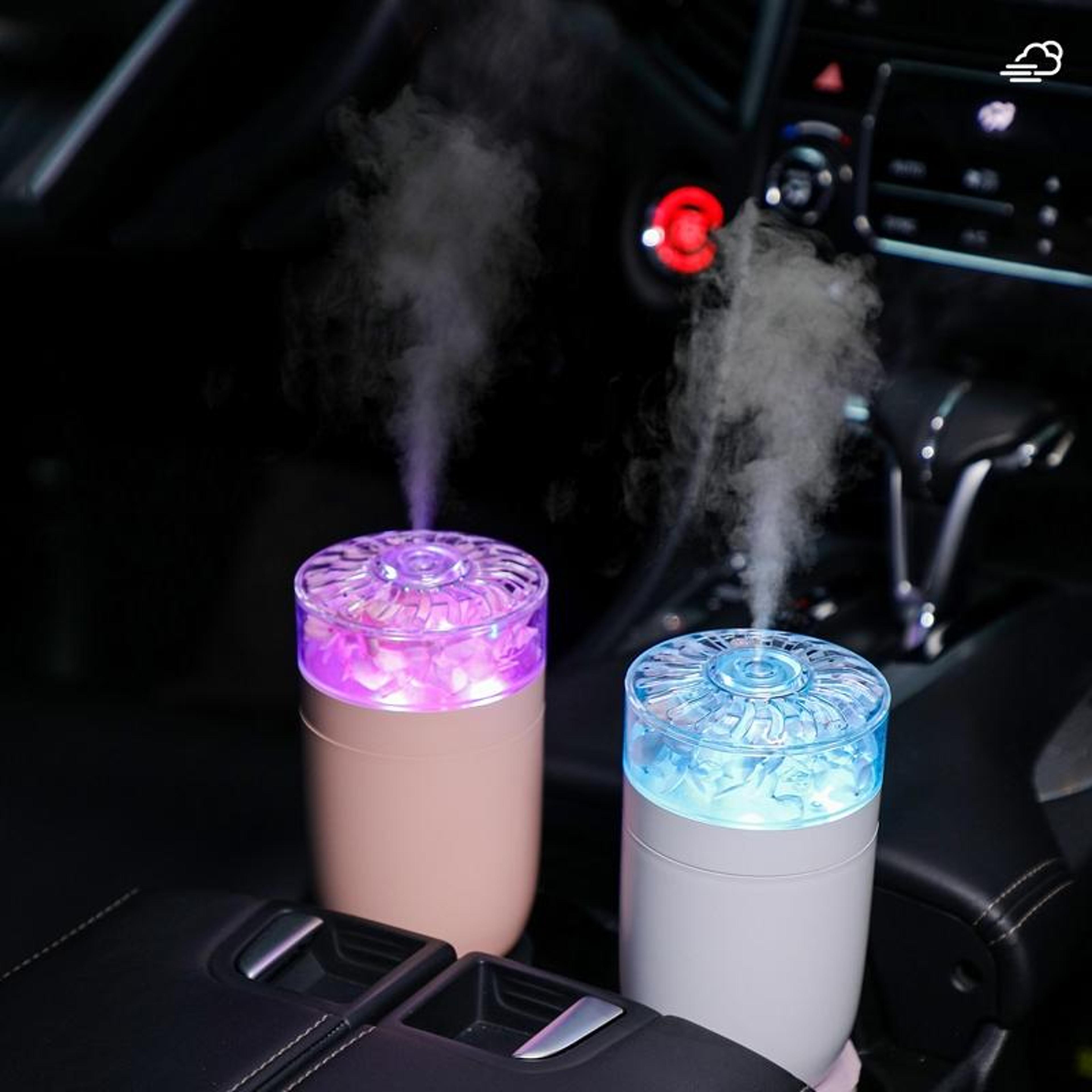 flower mist usb air humidifier with ambient light for home, office & car