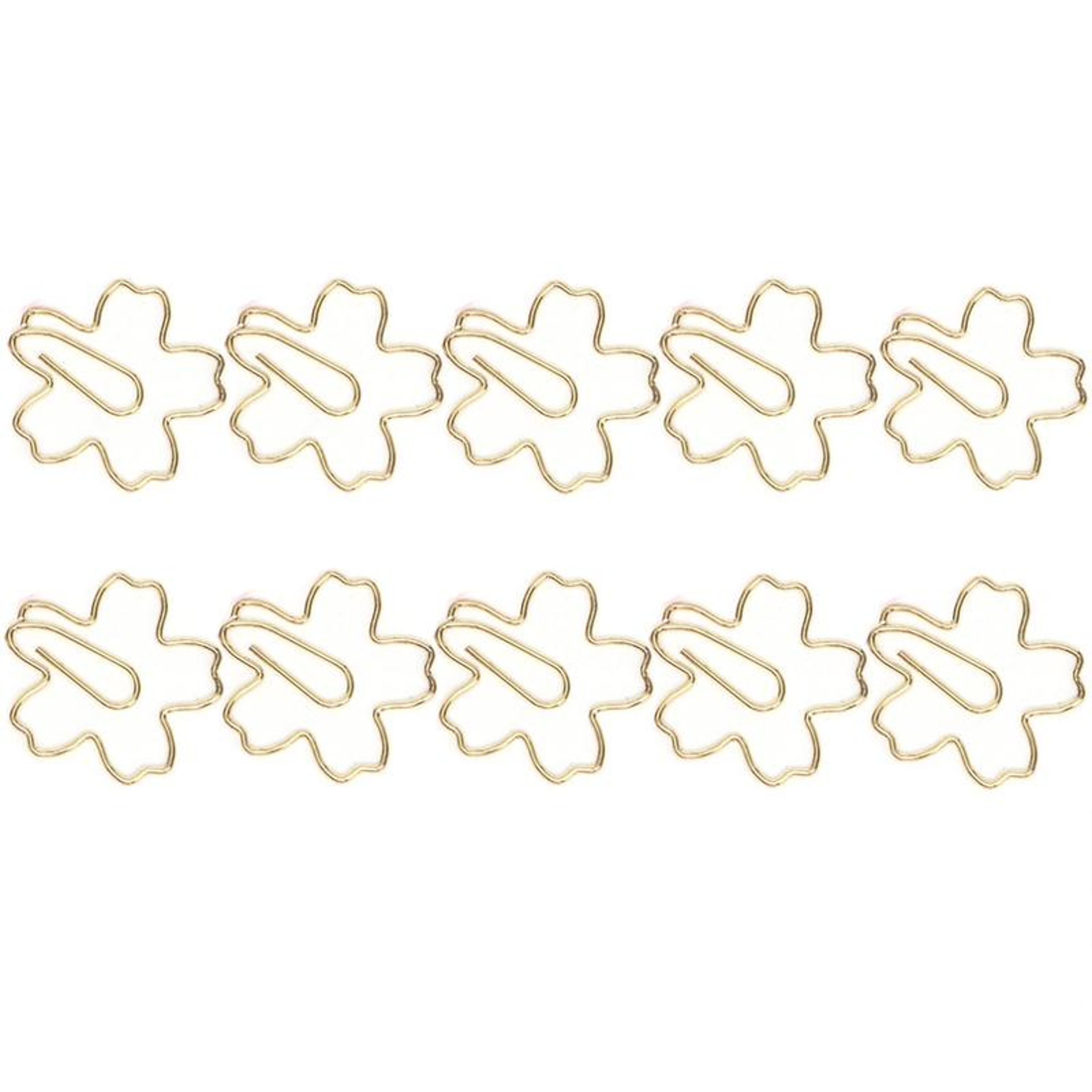10pcs blossom paper clips decorative metal bookmark clips for file organization