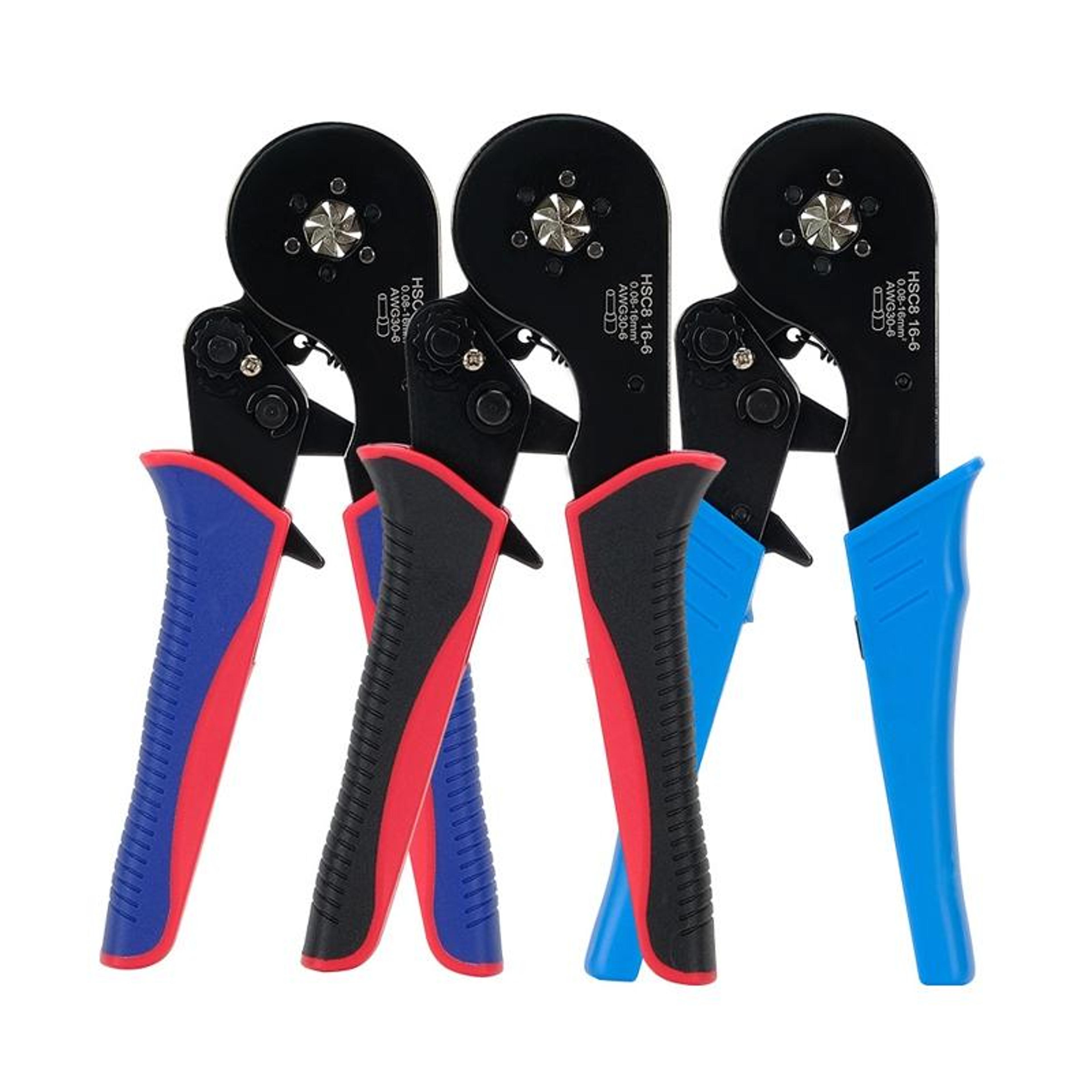 european hex crimping pliers for ve wire ferrules with adjustable pressure handle