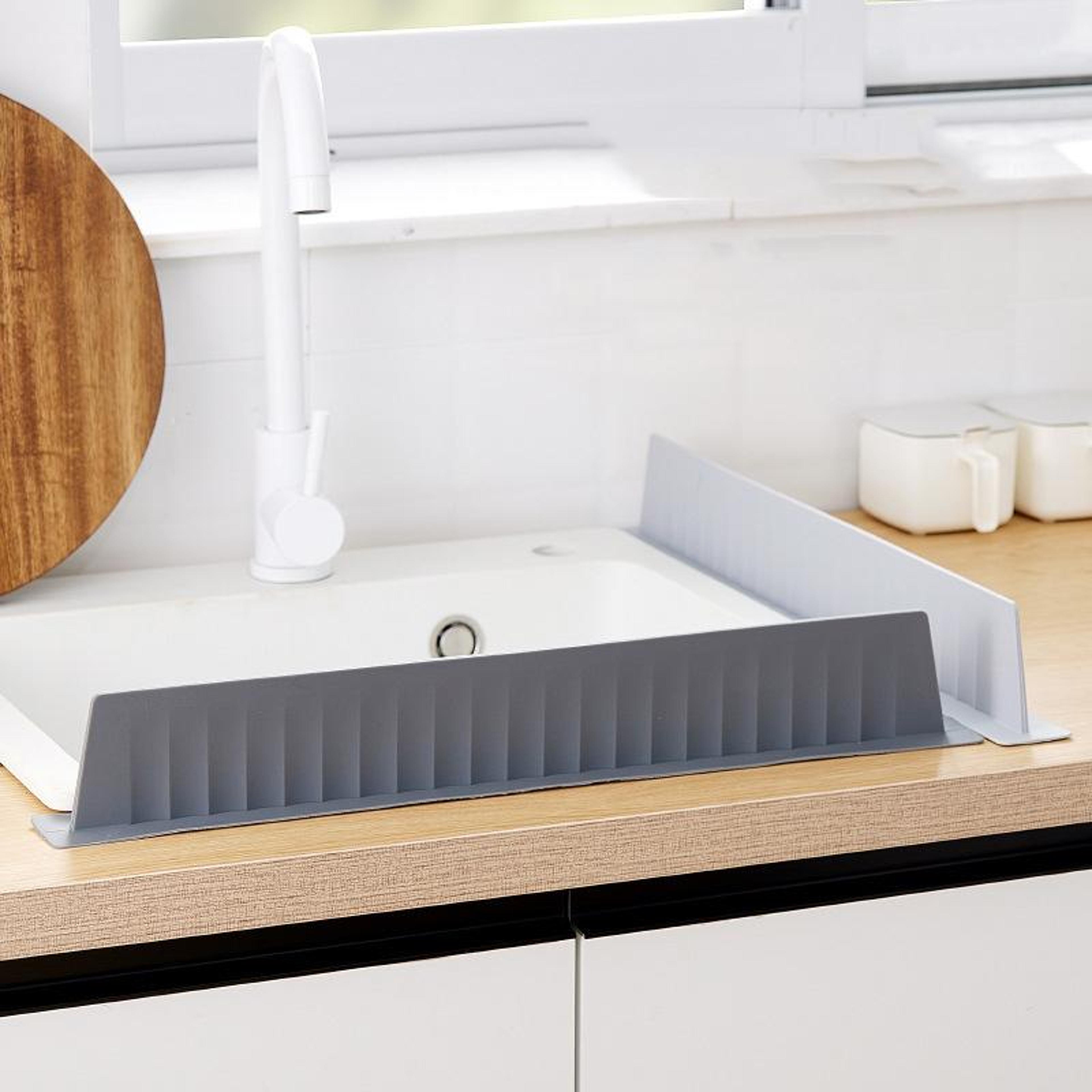 premium silicone sink splash guard & countertop water blocker
