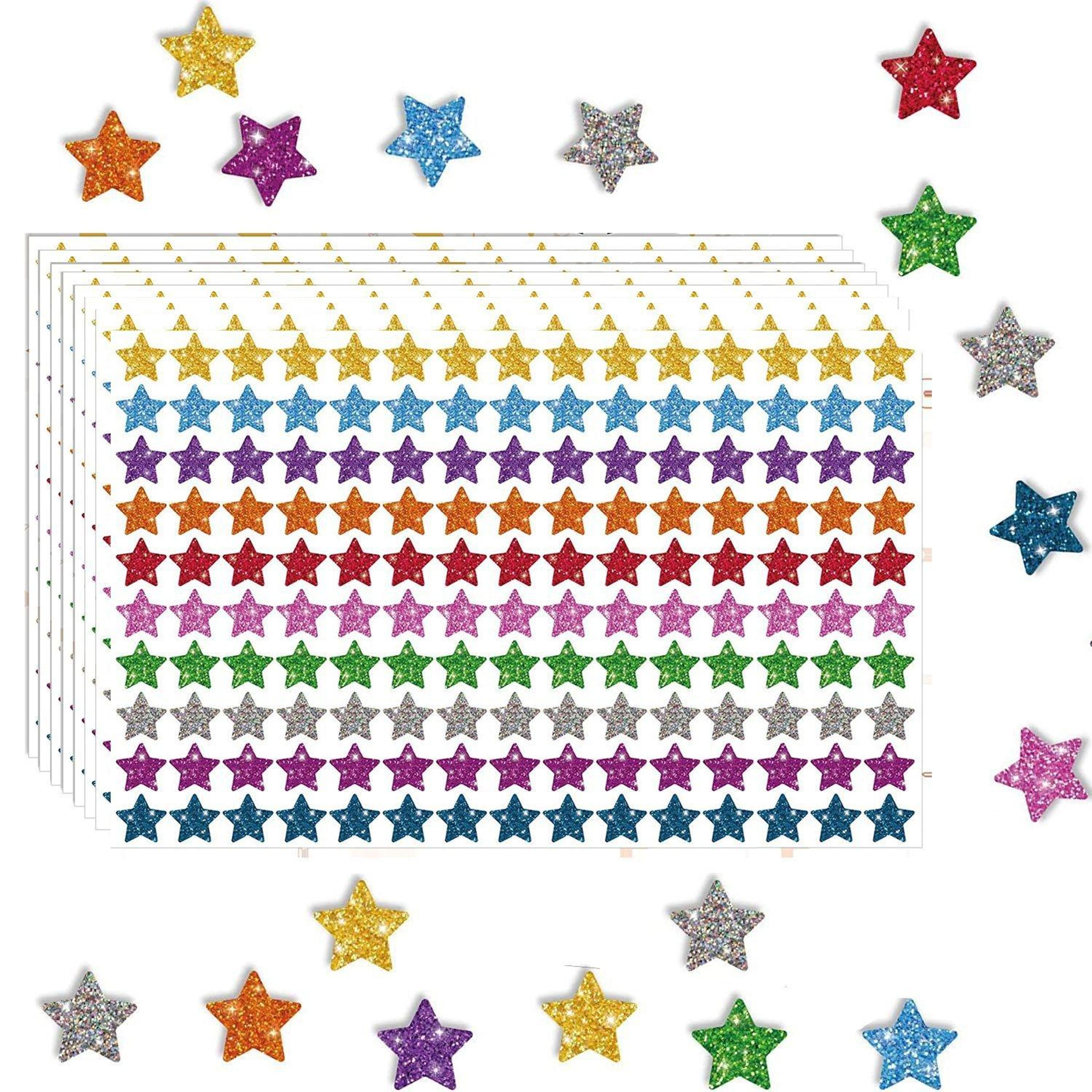 1500pcs colorful glitter star stickers for crafts & party decor