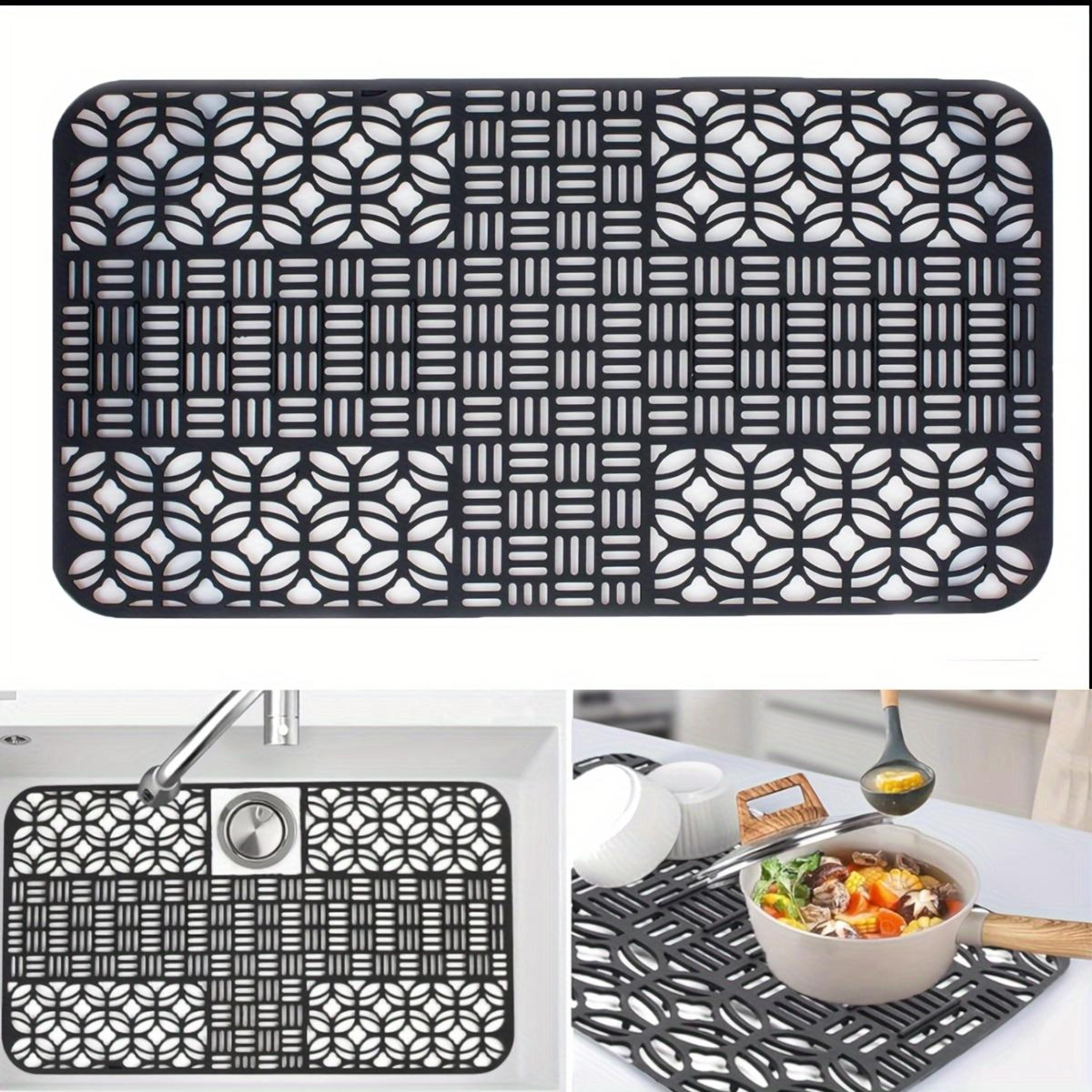 premium cuttable silicone sink mat & dish drainer pad for kitchen cabinets