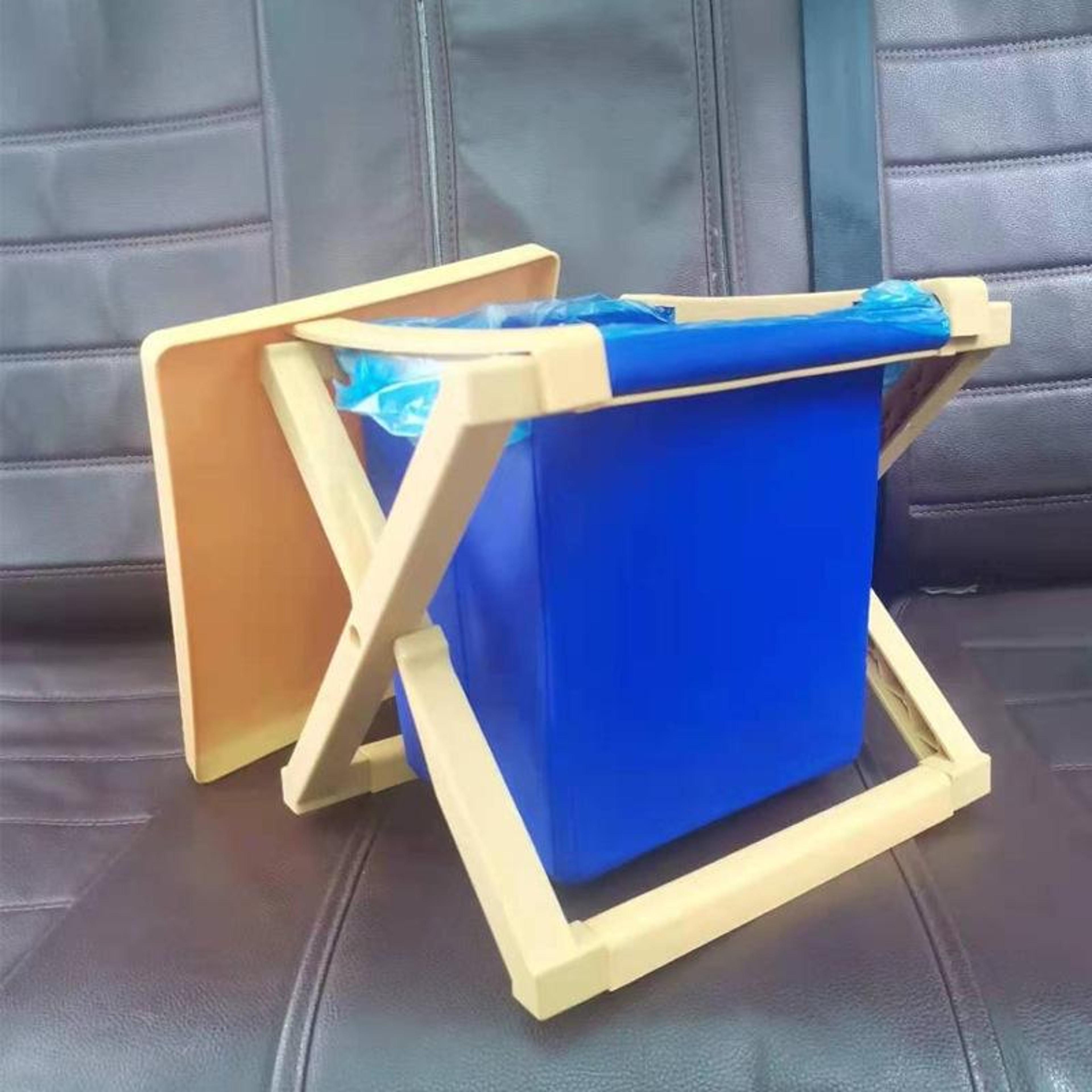 portable folding camping toilet with lid travel emergency toilet seat & storage bucket