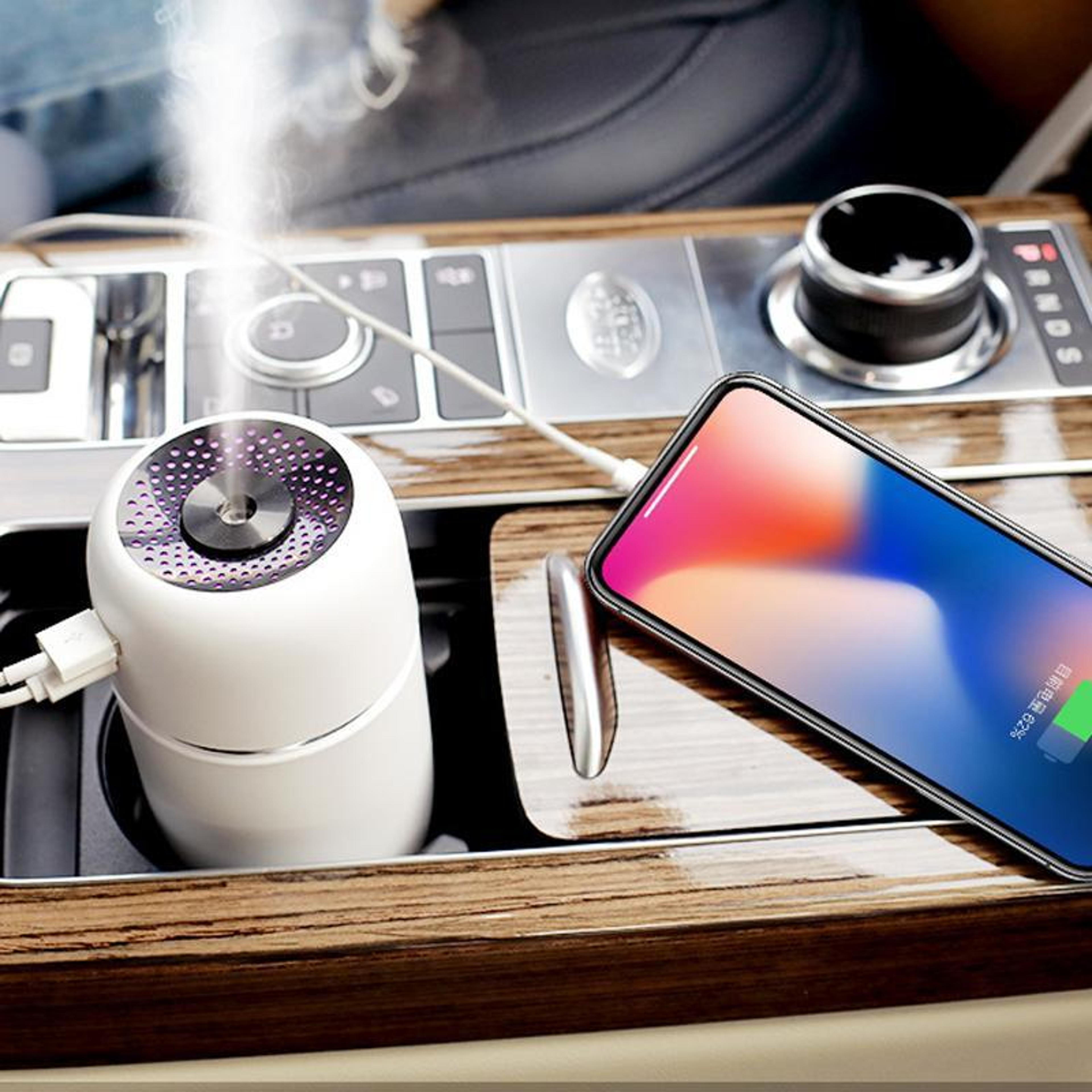 portable usb humidifier with night light for car, bedroom & office