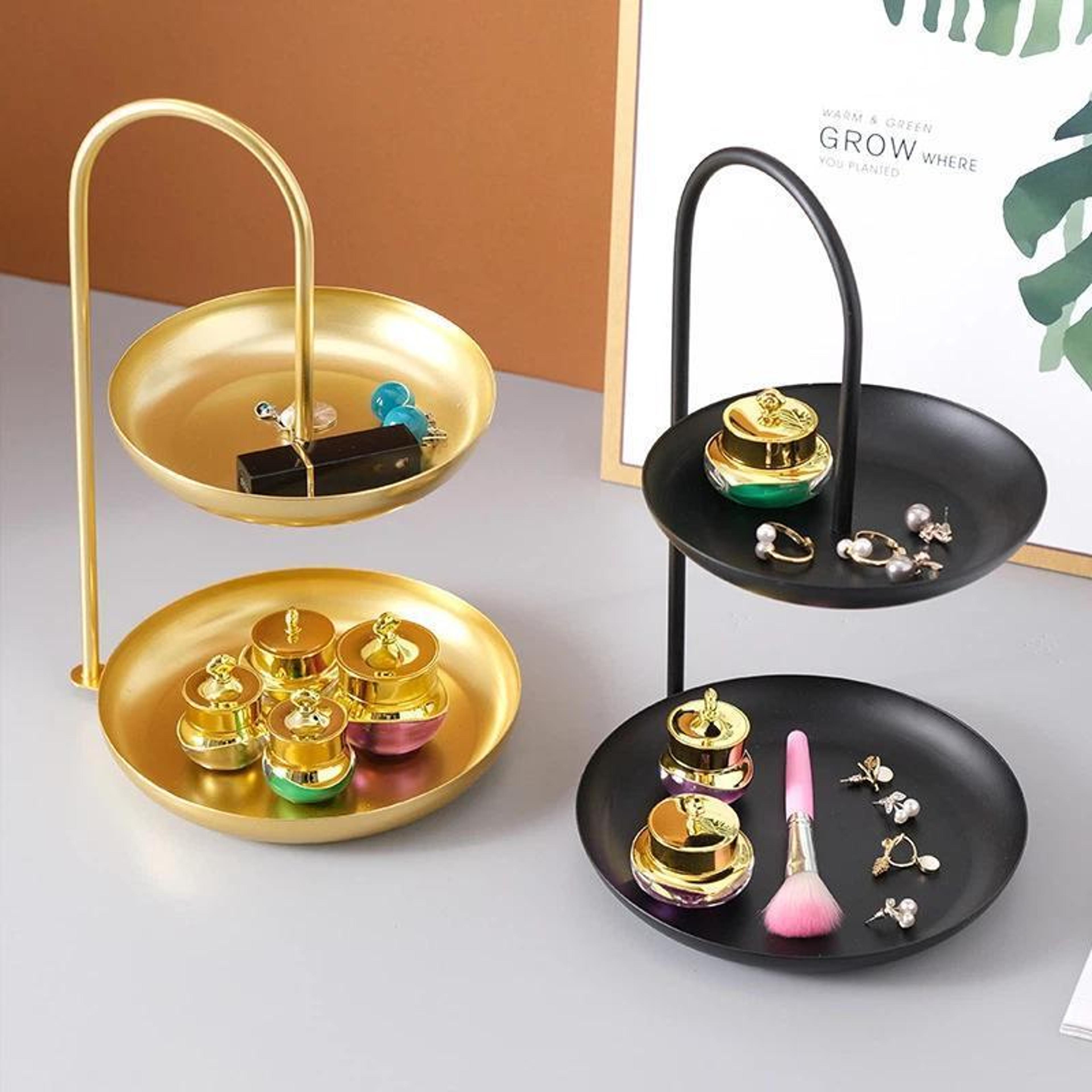 elegant two tier serving tray decorative wrought iron dessert stand for home and parties