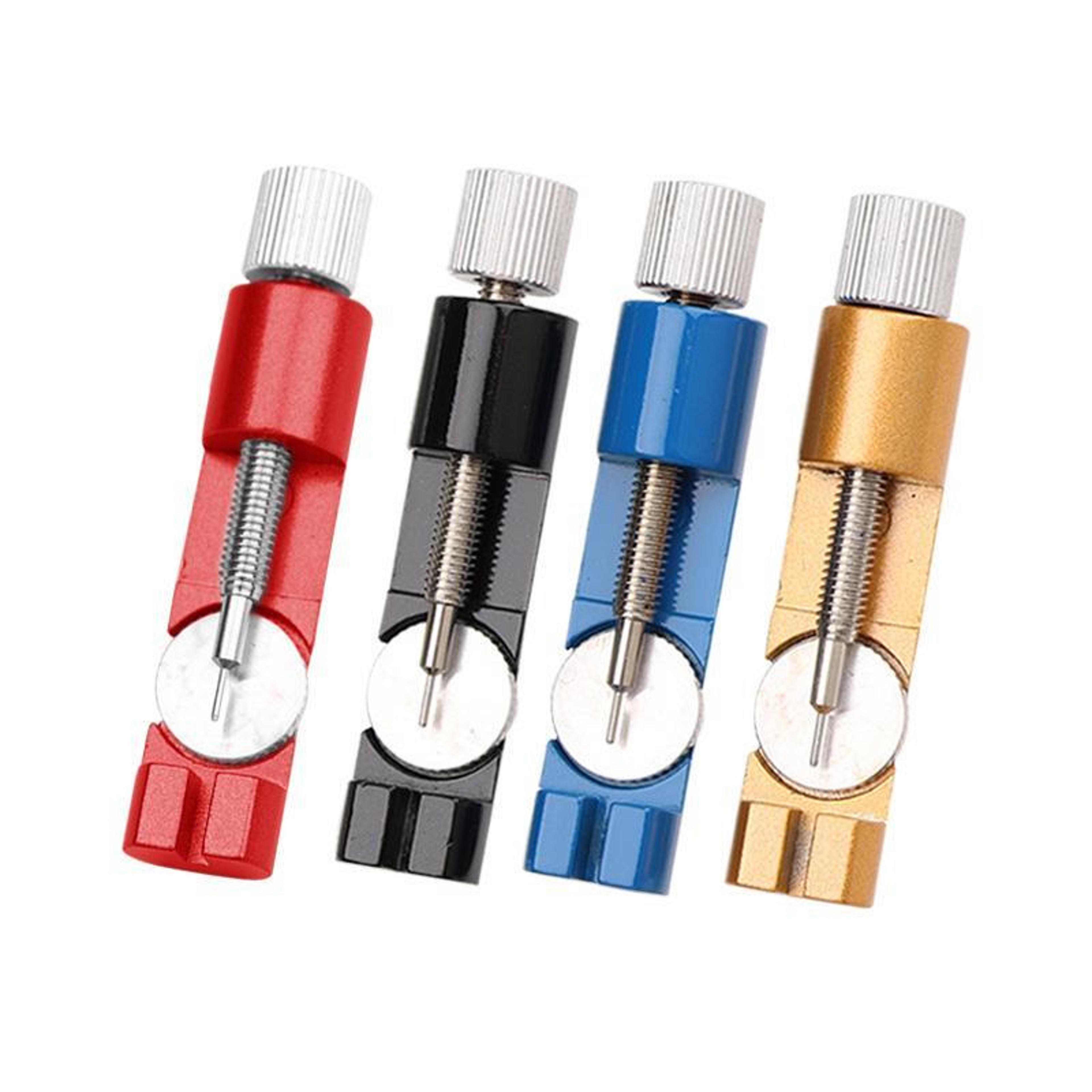 precision watch band link remover tool with elevated platform for easy strap adjustment