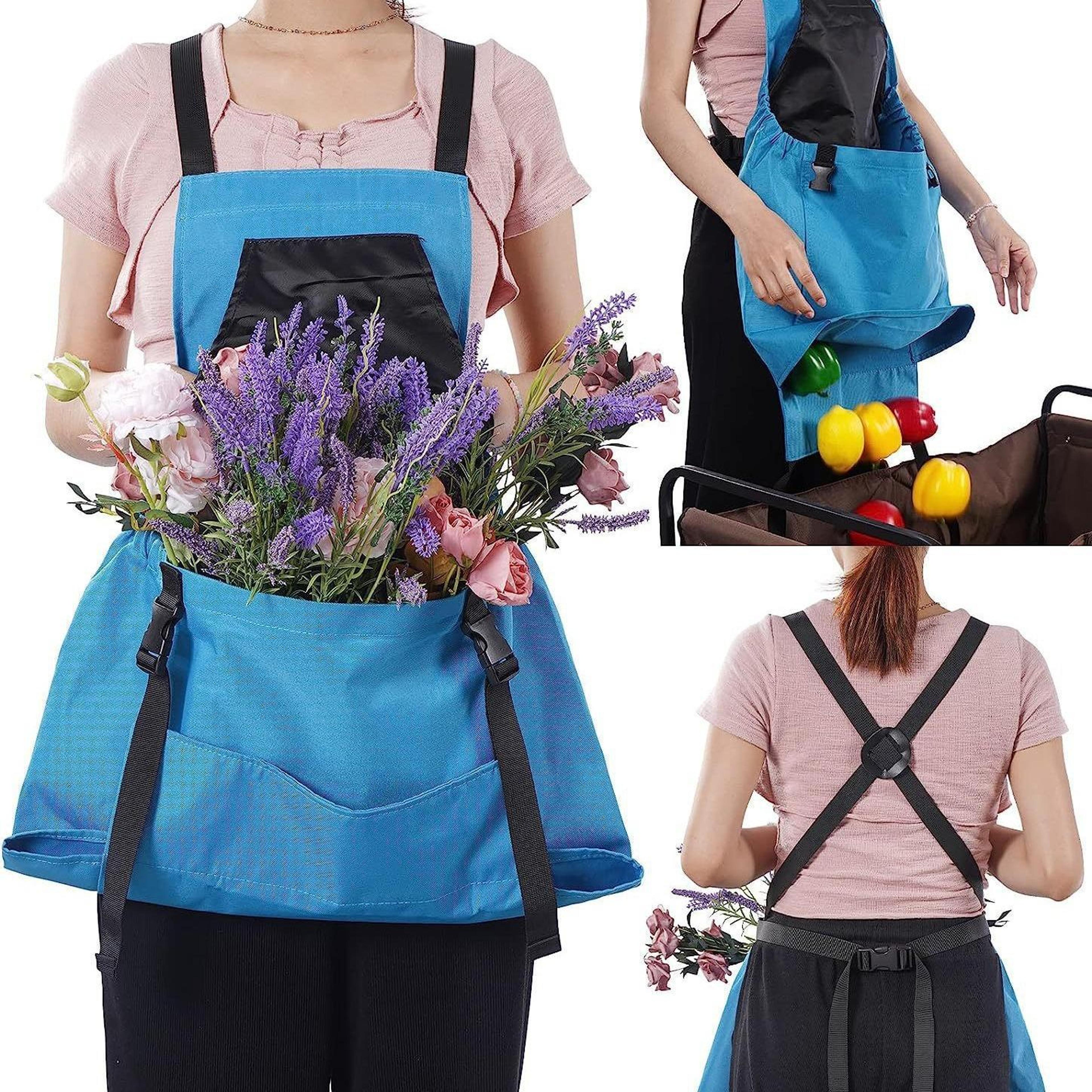 waterproof gardening harvest apron with quick release pocket for fruit picking and yard work