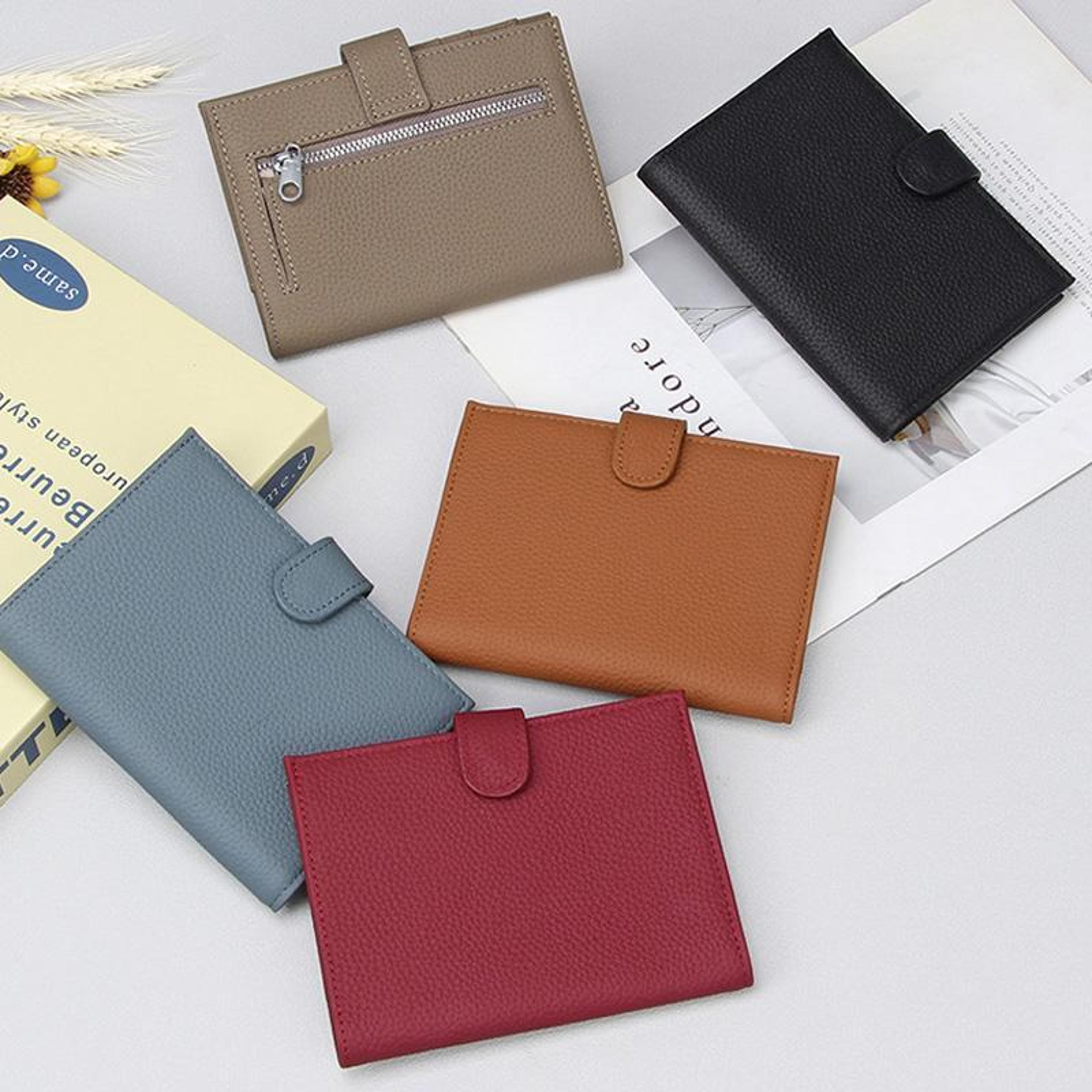 rfid passport holder leather travel wallet with card slots and zipper pocket