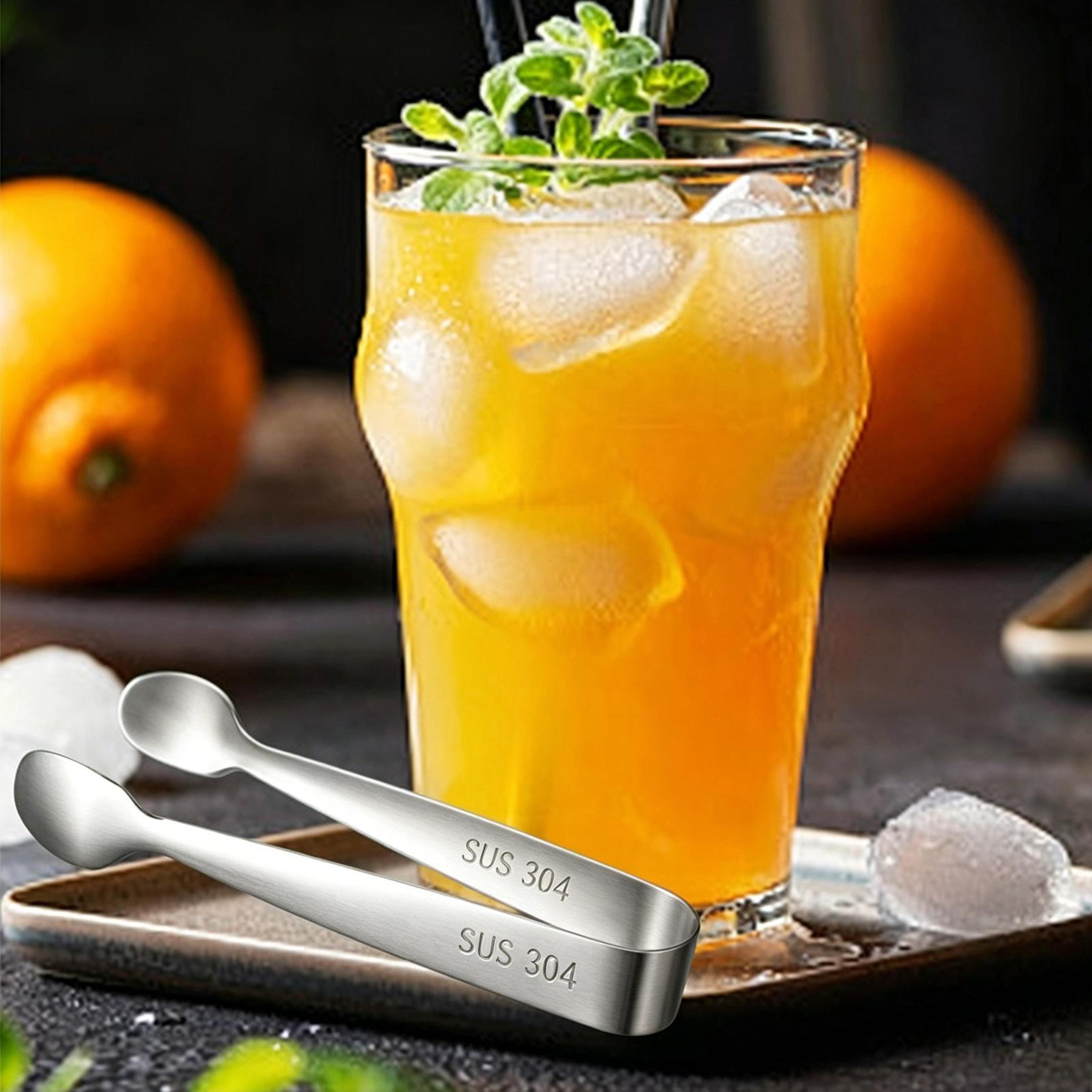 premium stainless steel ice tongs mini sugar cube serving clip for tea, coffee & bar use