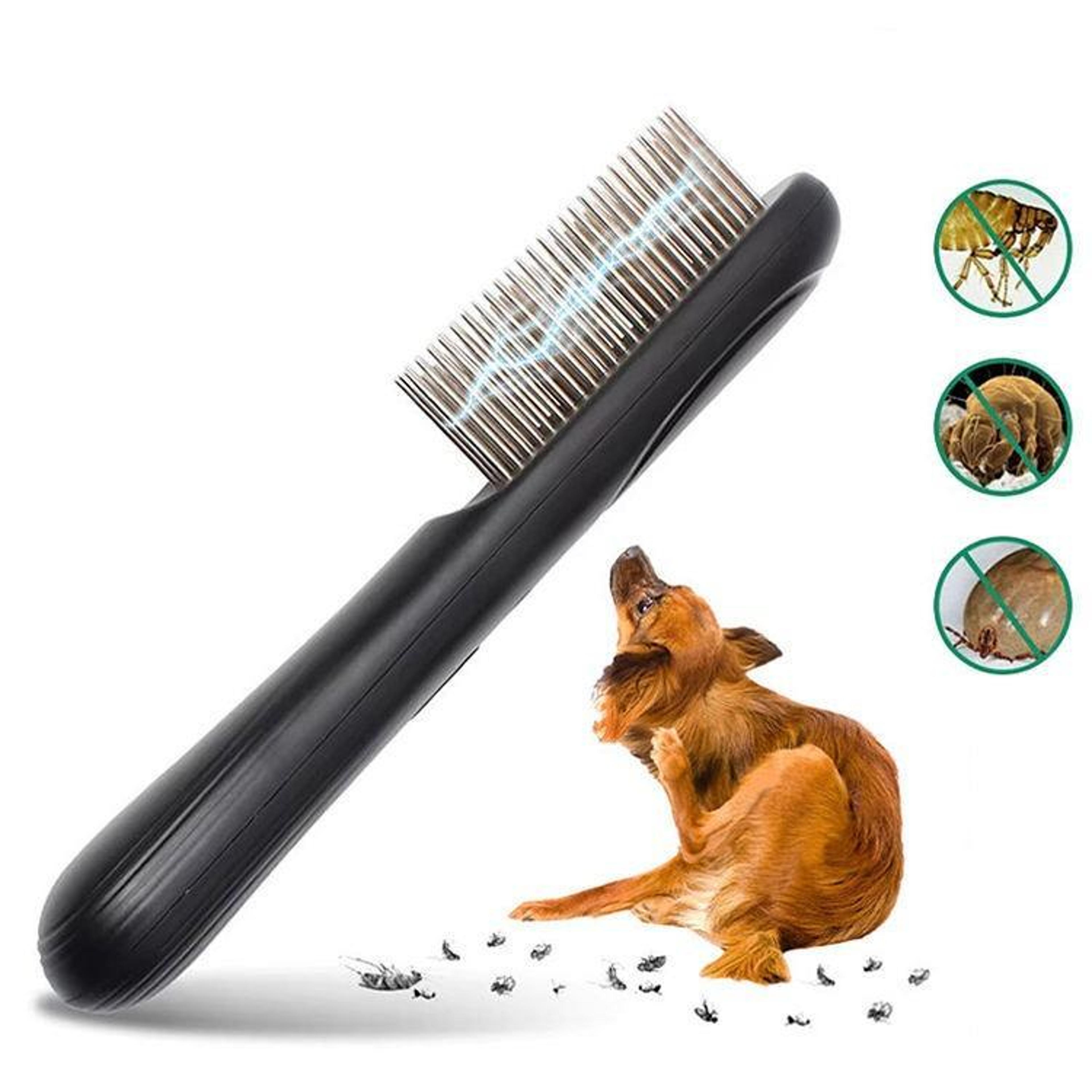 electronic pet flea comb for dogs & cats rechargeable tick and lice removal brush