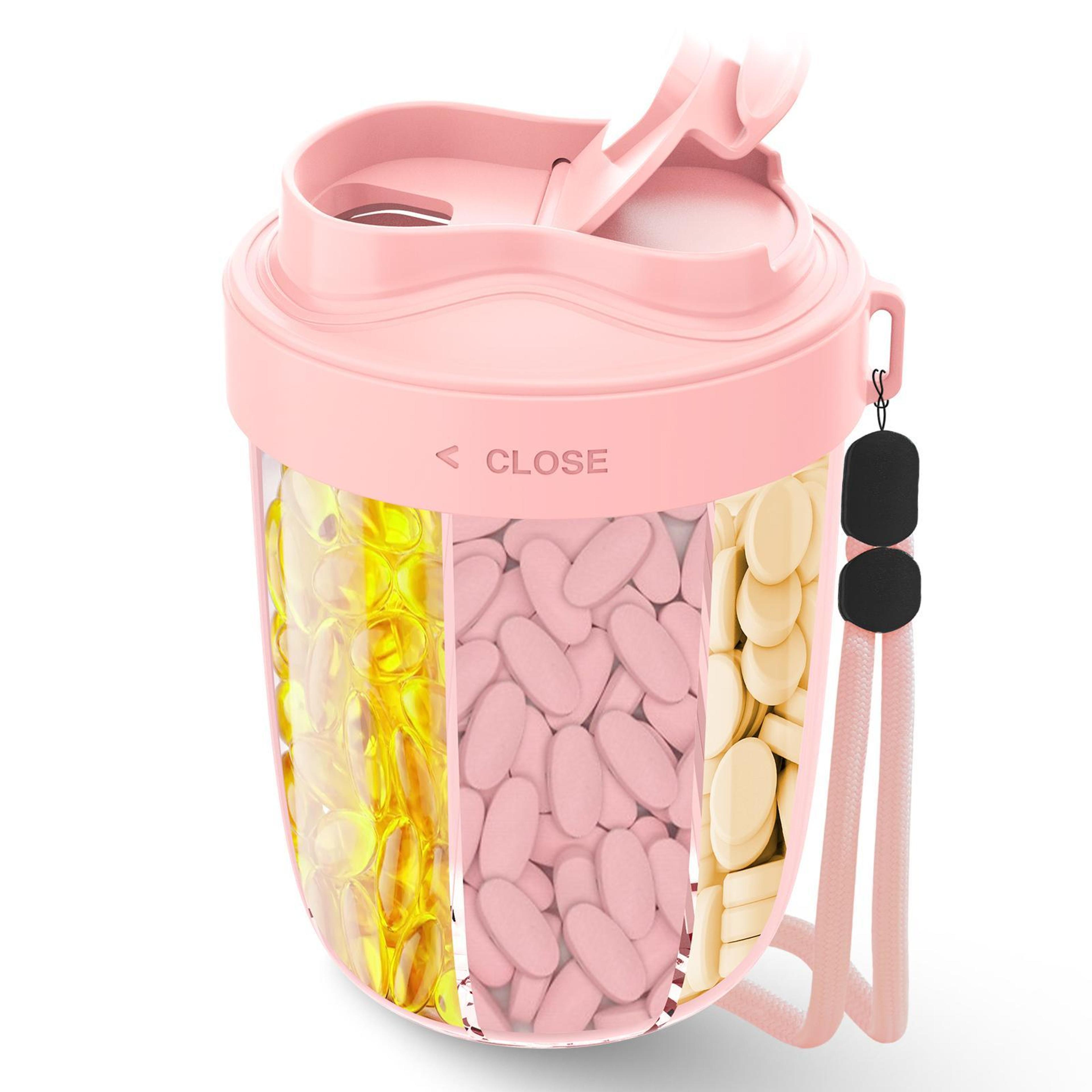 portable pill organizer cup with 7 compartments moisture proof medicine storage case