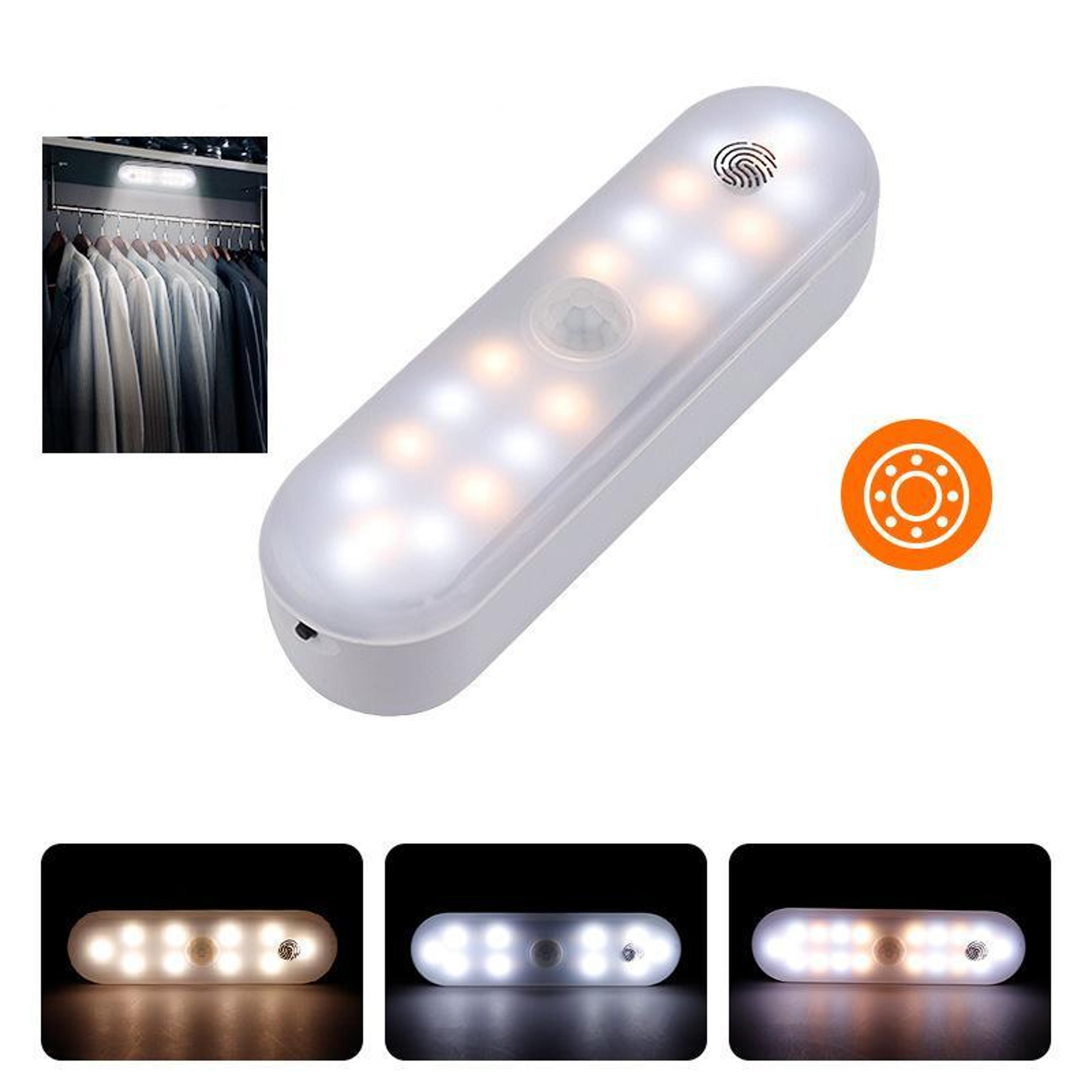 magnetic motion sensor under cabinet light rechargeable 20 led lamp with 3 color modes