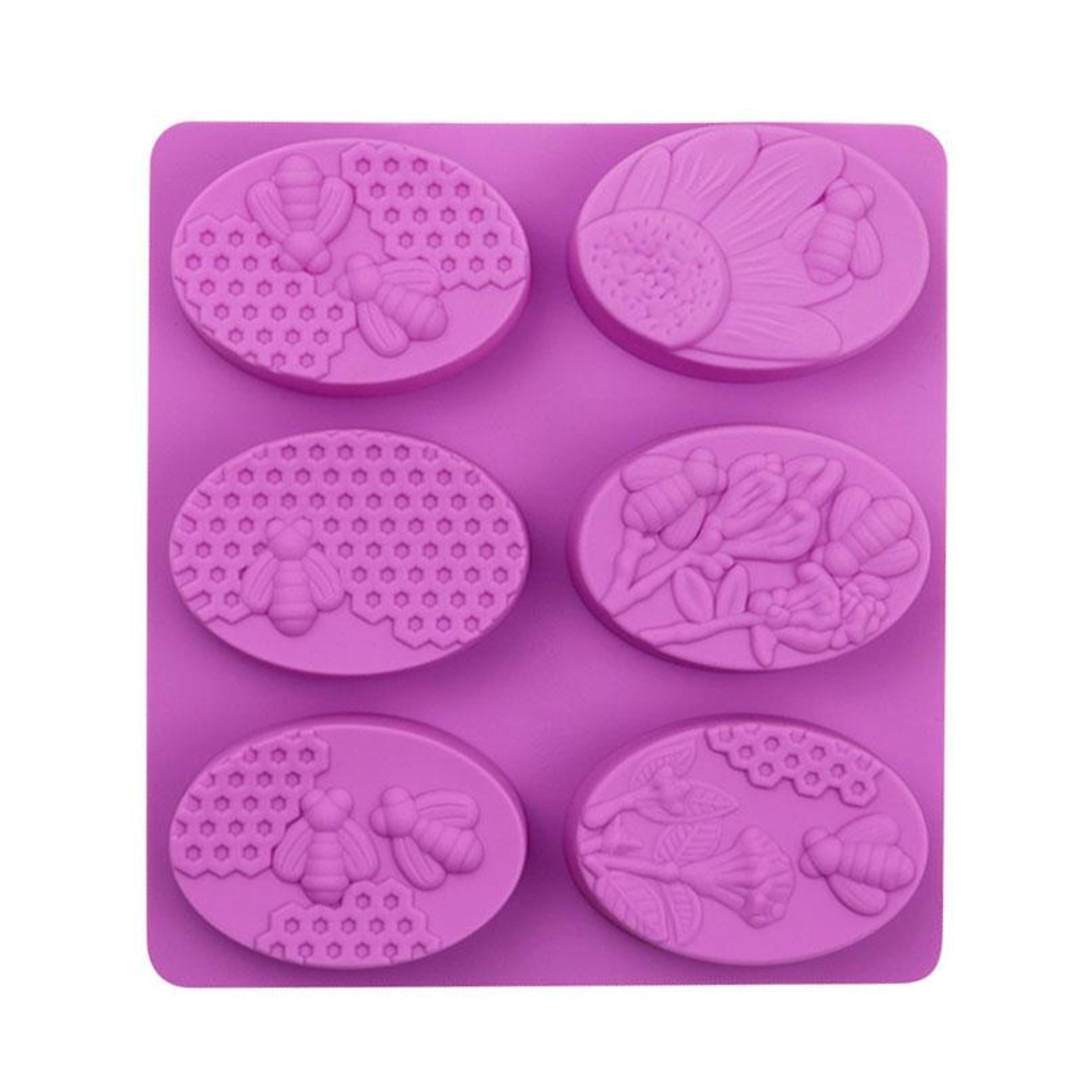 6-cavity silicone cake mold for bee chocolates, soap, jelly & mini desserts