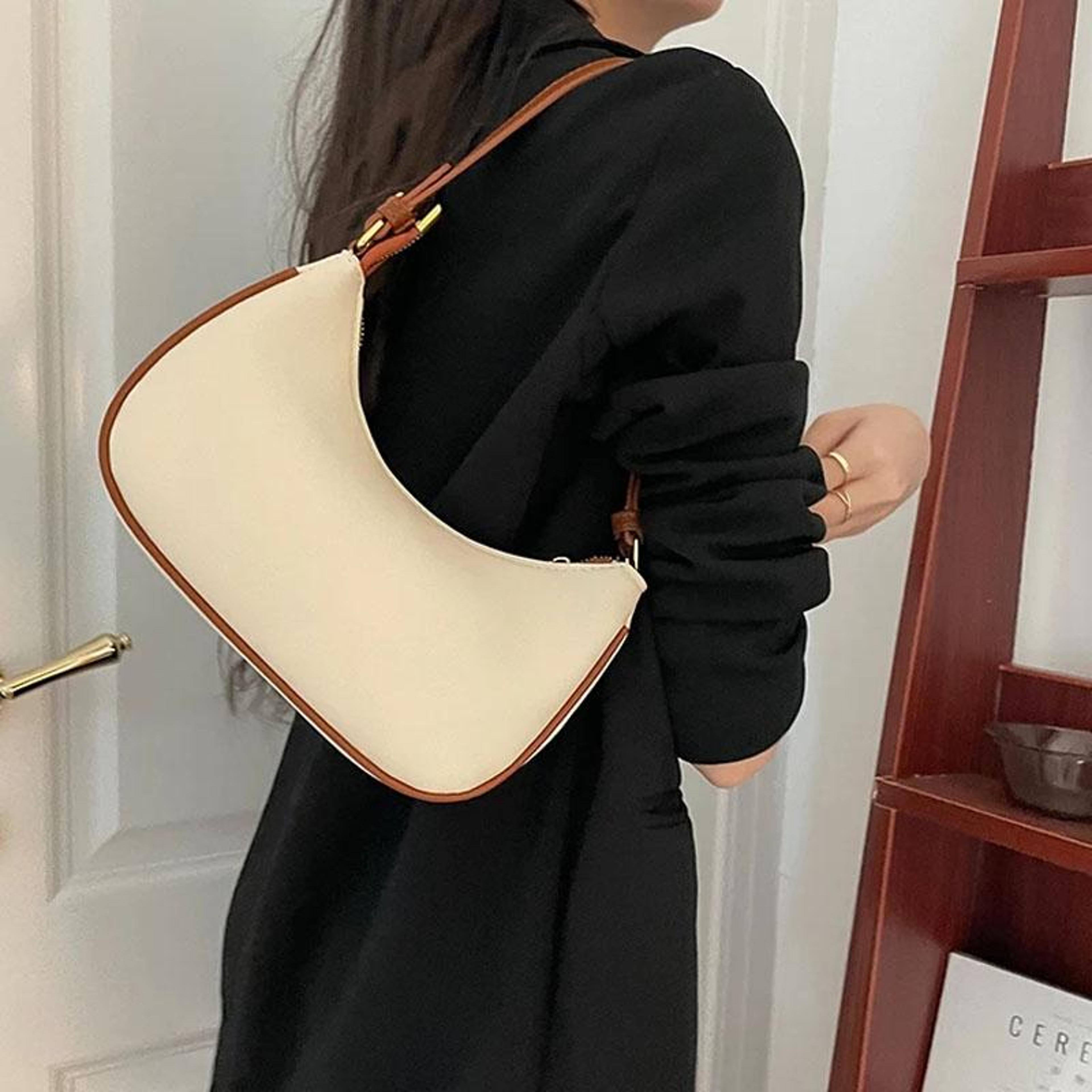 elegant crescent shoulder bag for women adjustable pu leather underarm purse