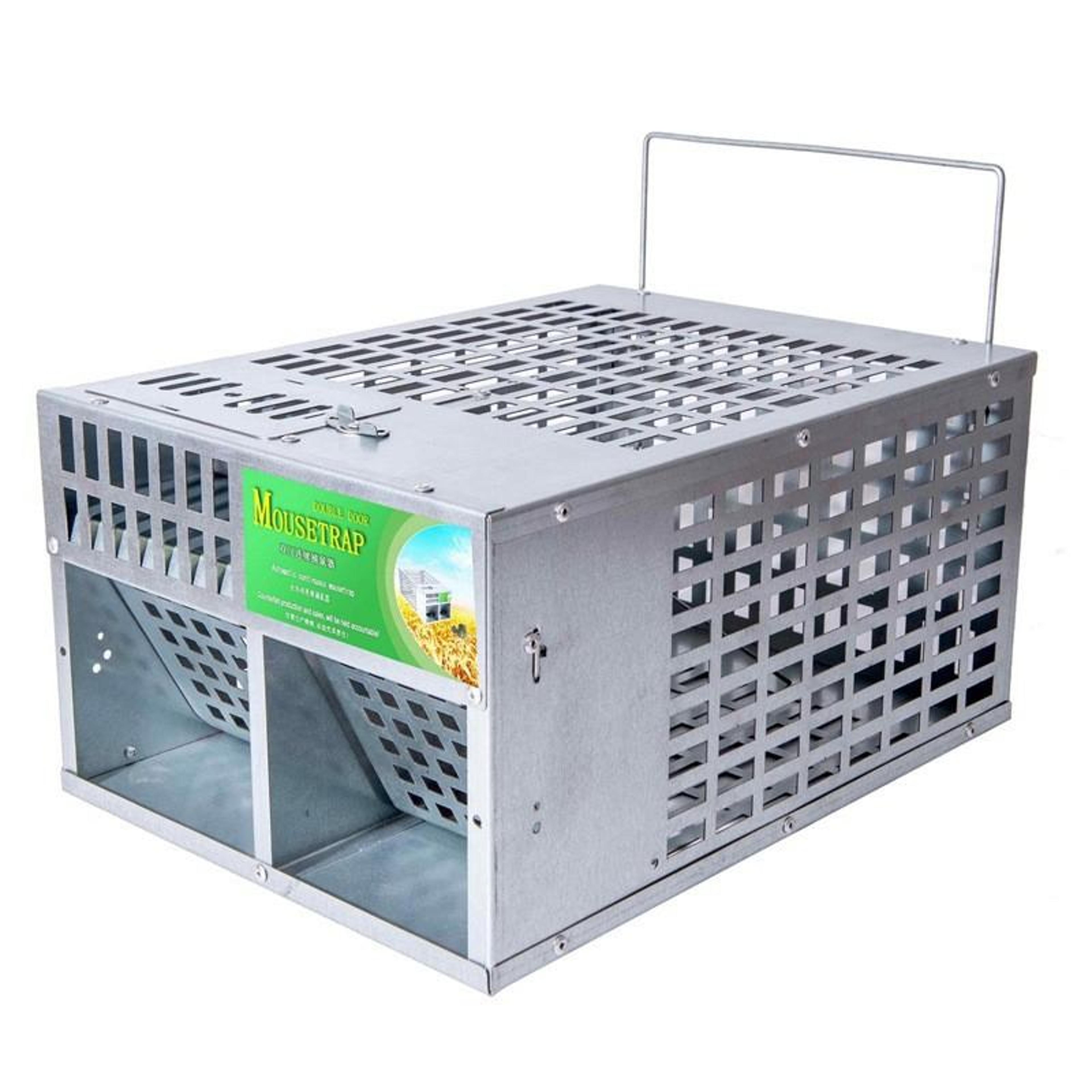 dual door humane mouse trap cage for indoor rodent control and safe catch release