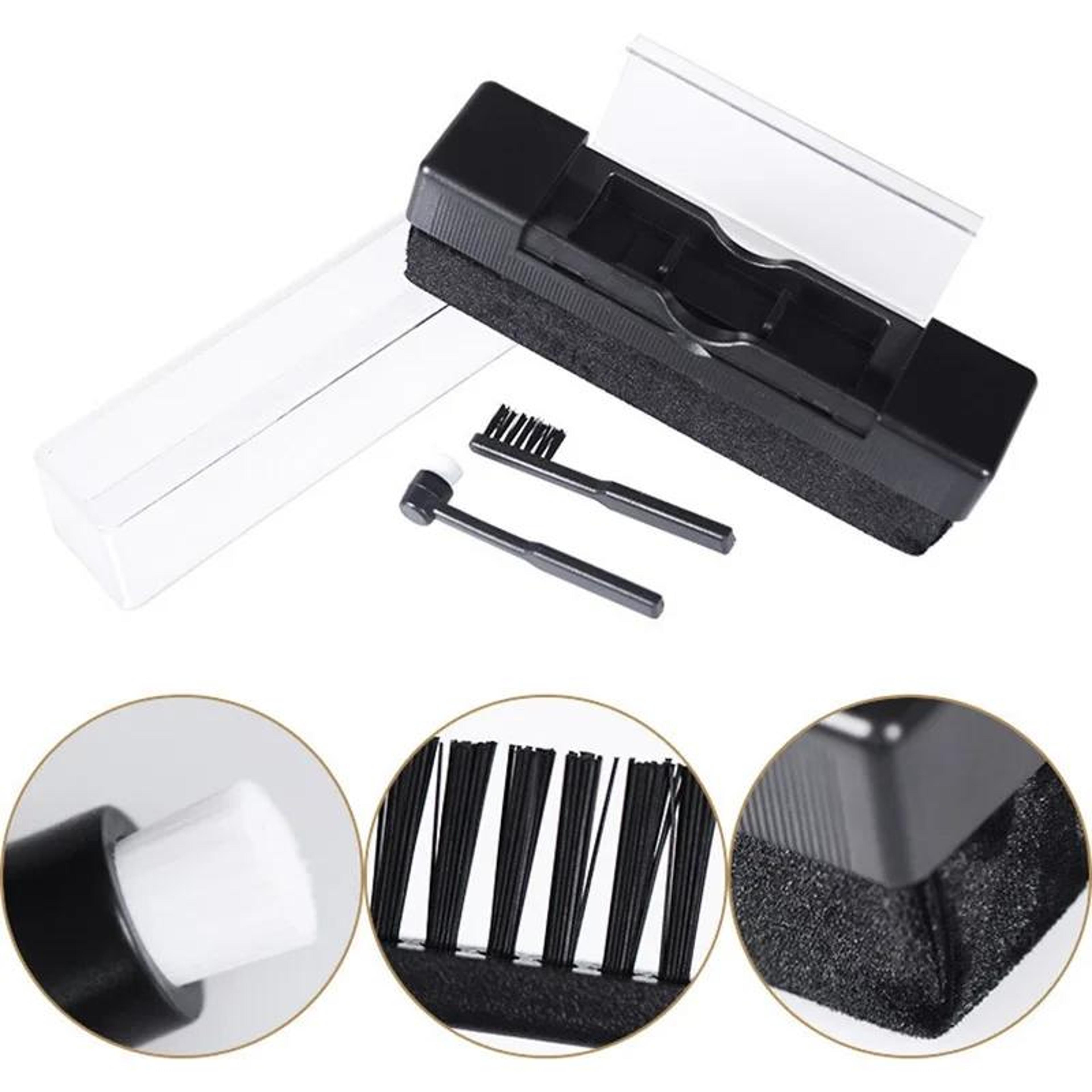 velvet vinyl record cleaning brush kit for lps, cds & dvds dust and fingerprint remover