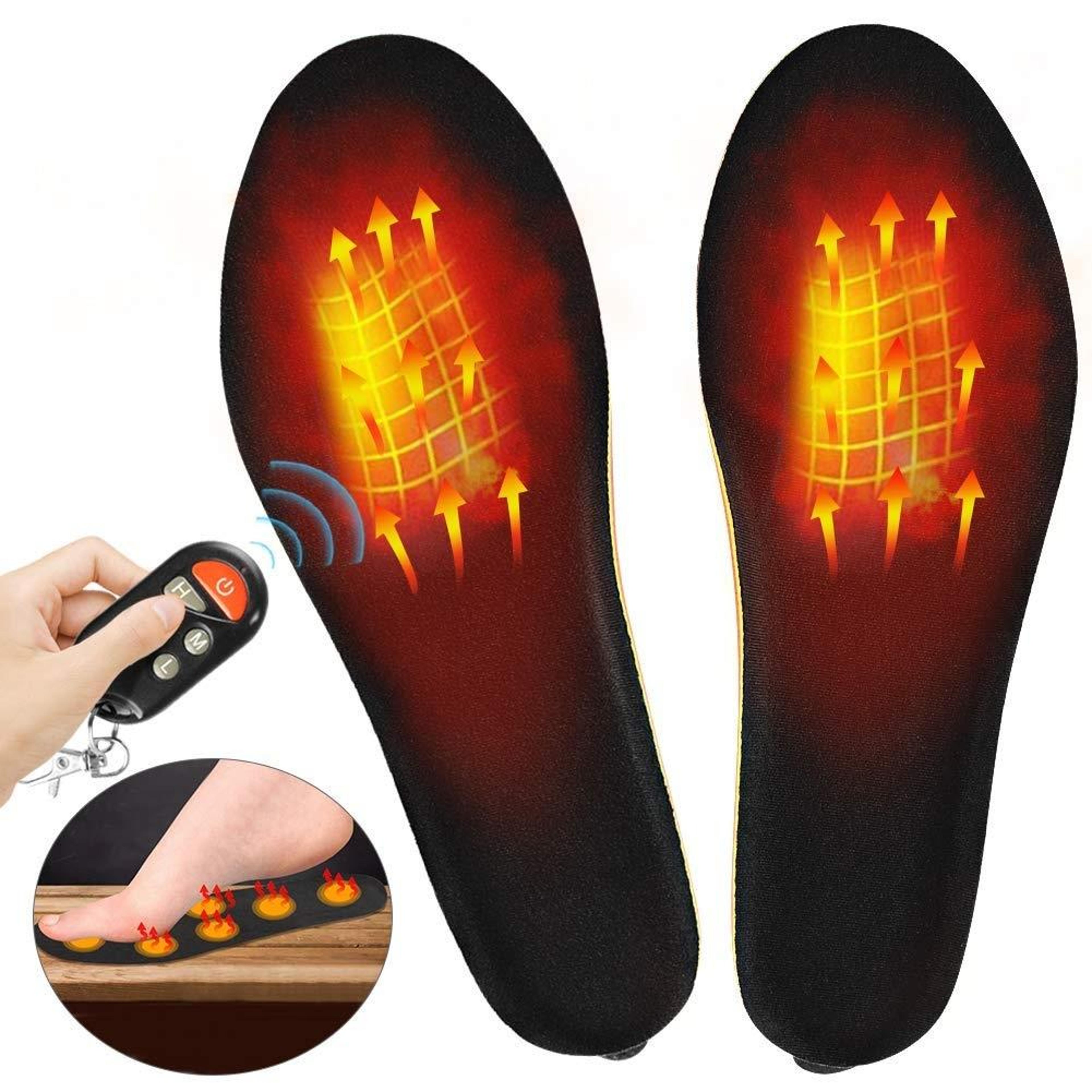 usb heated insoles, rechargeable, washable electric foot warmers