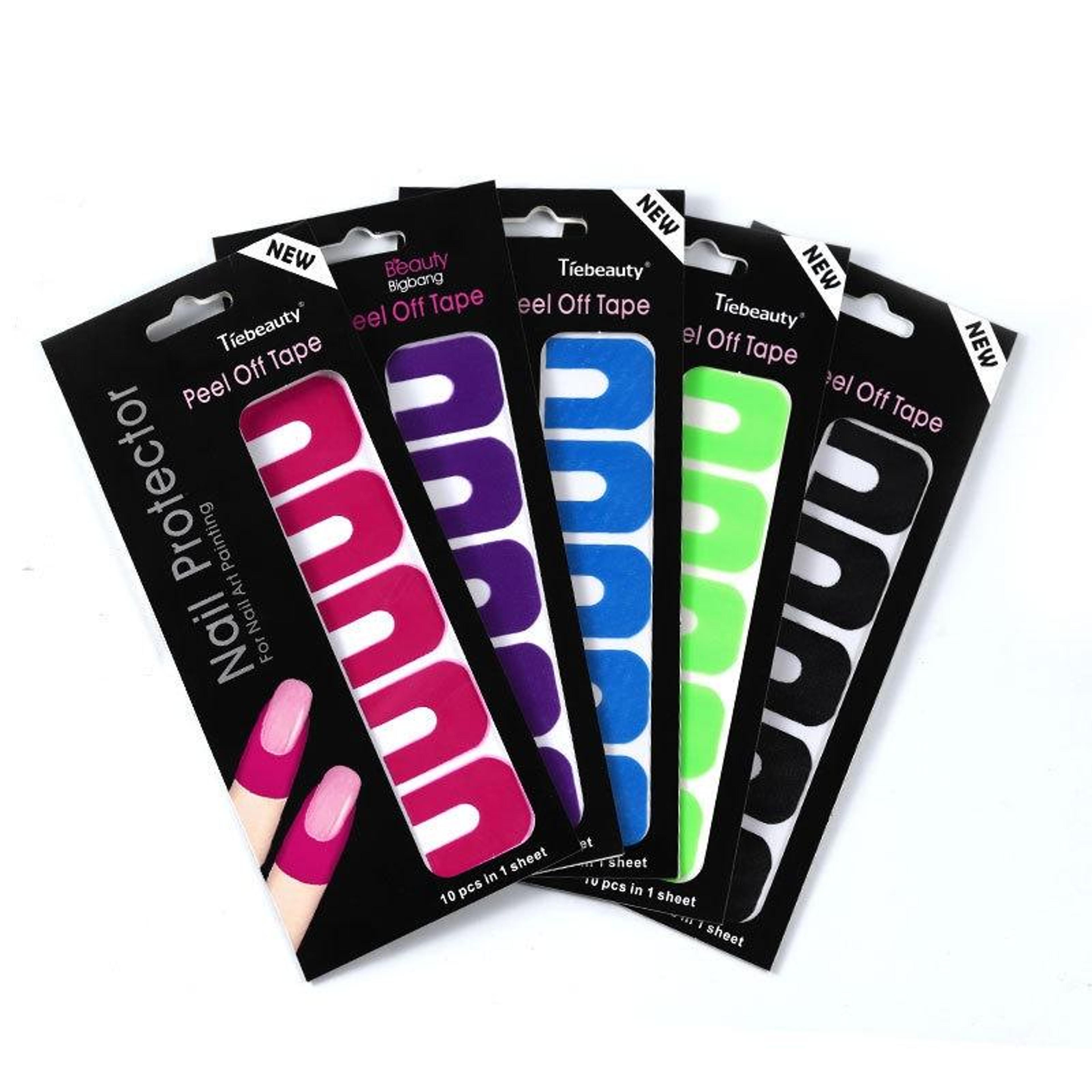 premium u shape nail polish protector stickers, 10pcs anti spill nail art accessories