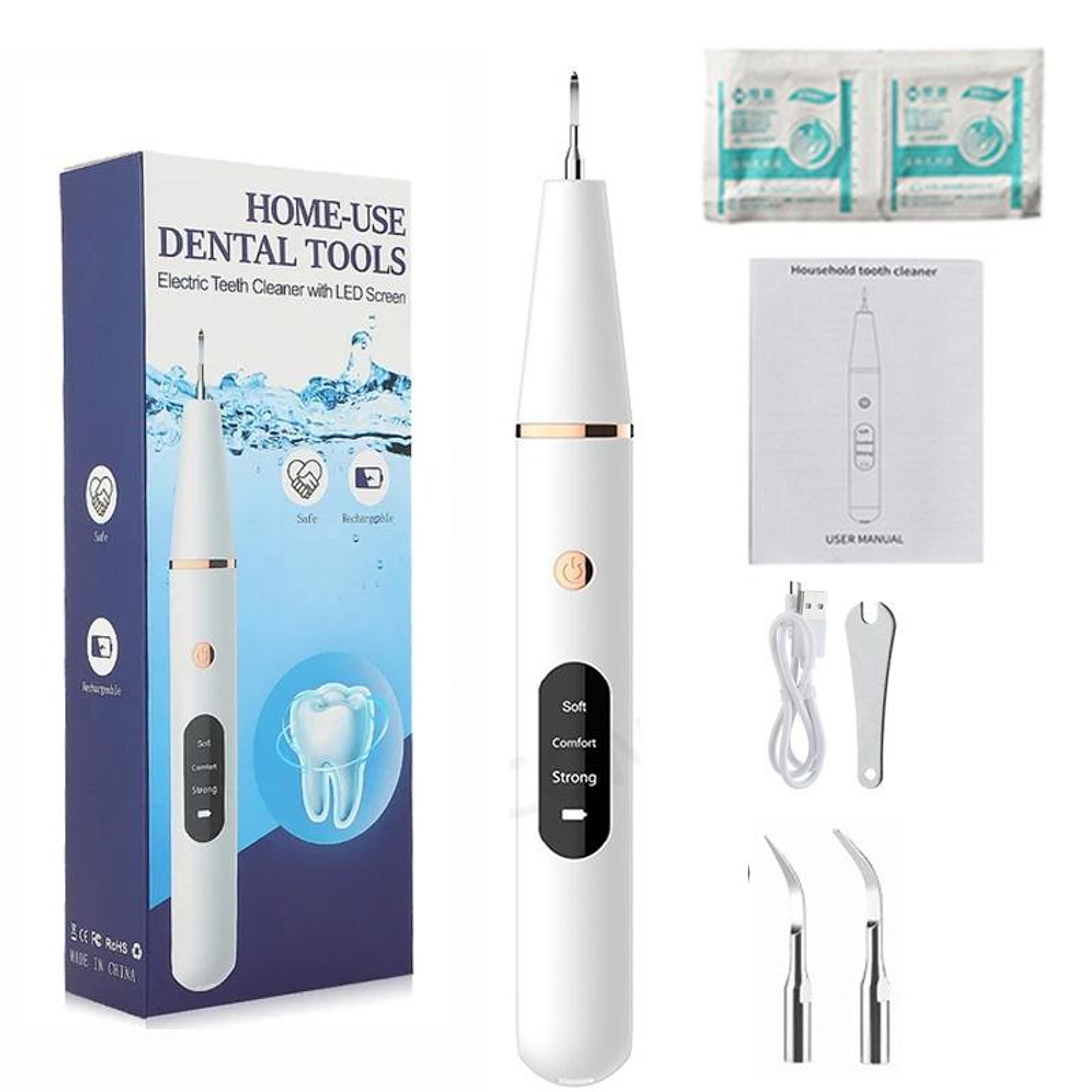 ultrasonic electric dental scaler with led light for plaque & tartar removal