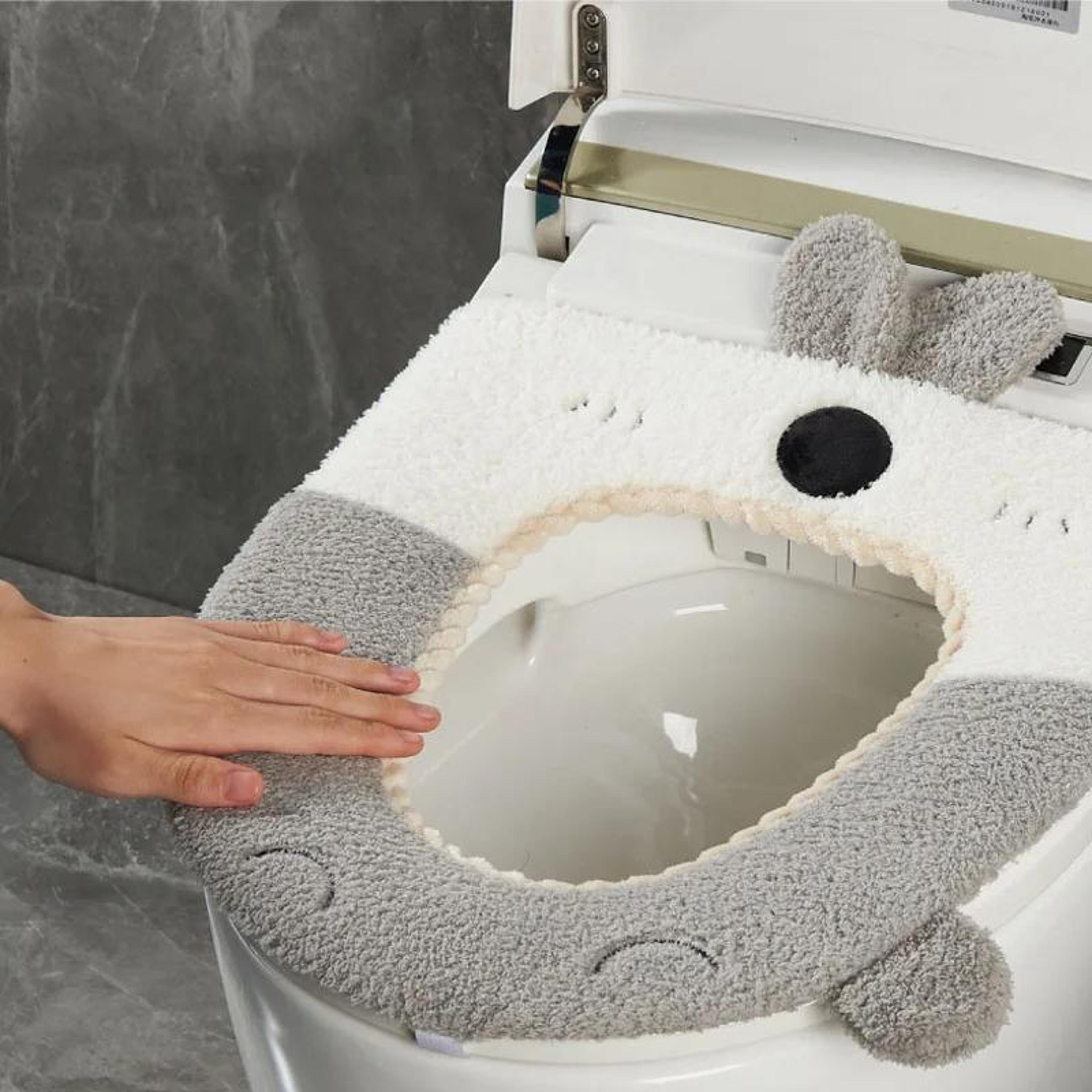 washable cartoon rabbit plush toilet seat cushion, soft & thick