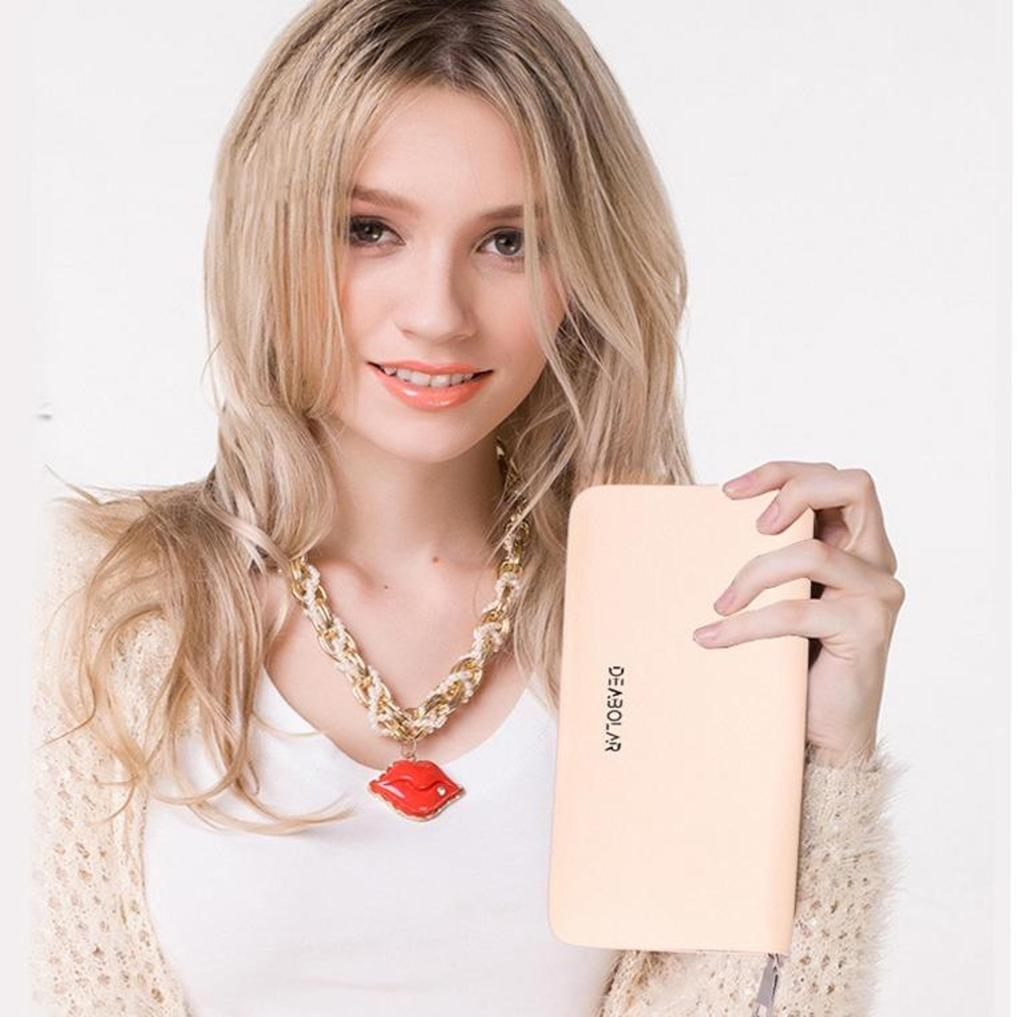 long saffiano leather wallet, large capacity zip clutch