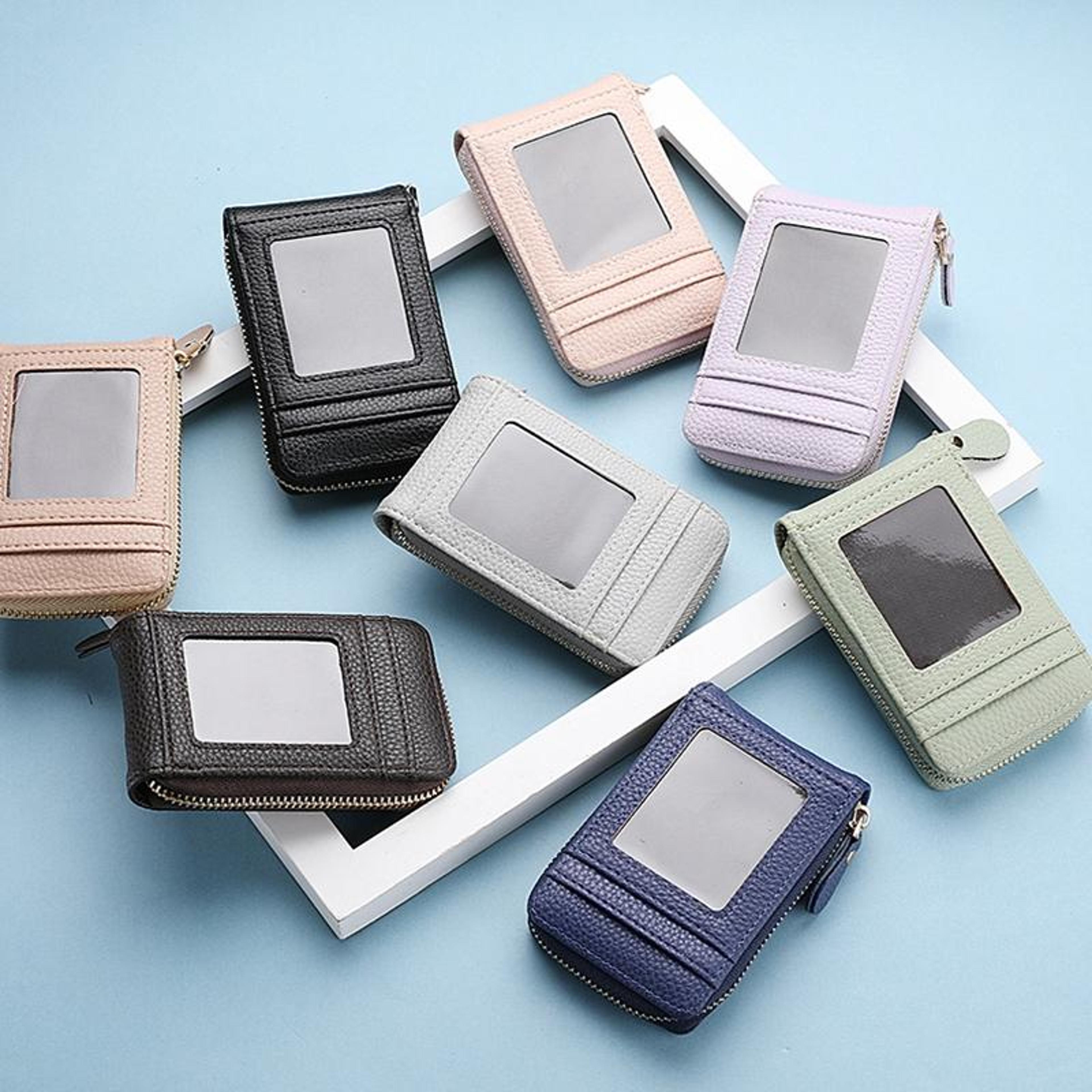 large-capacity pu leather card holder & zipper coin purse