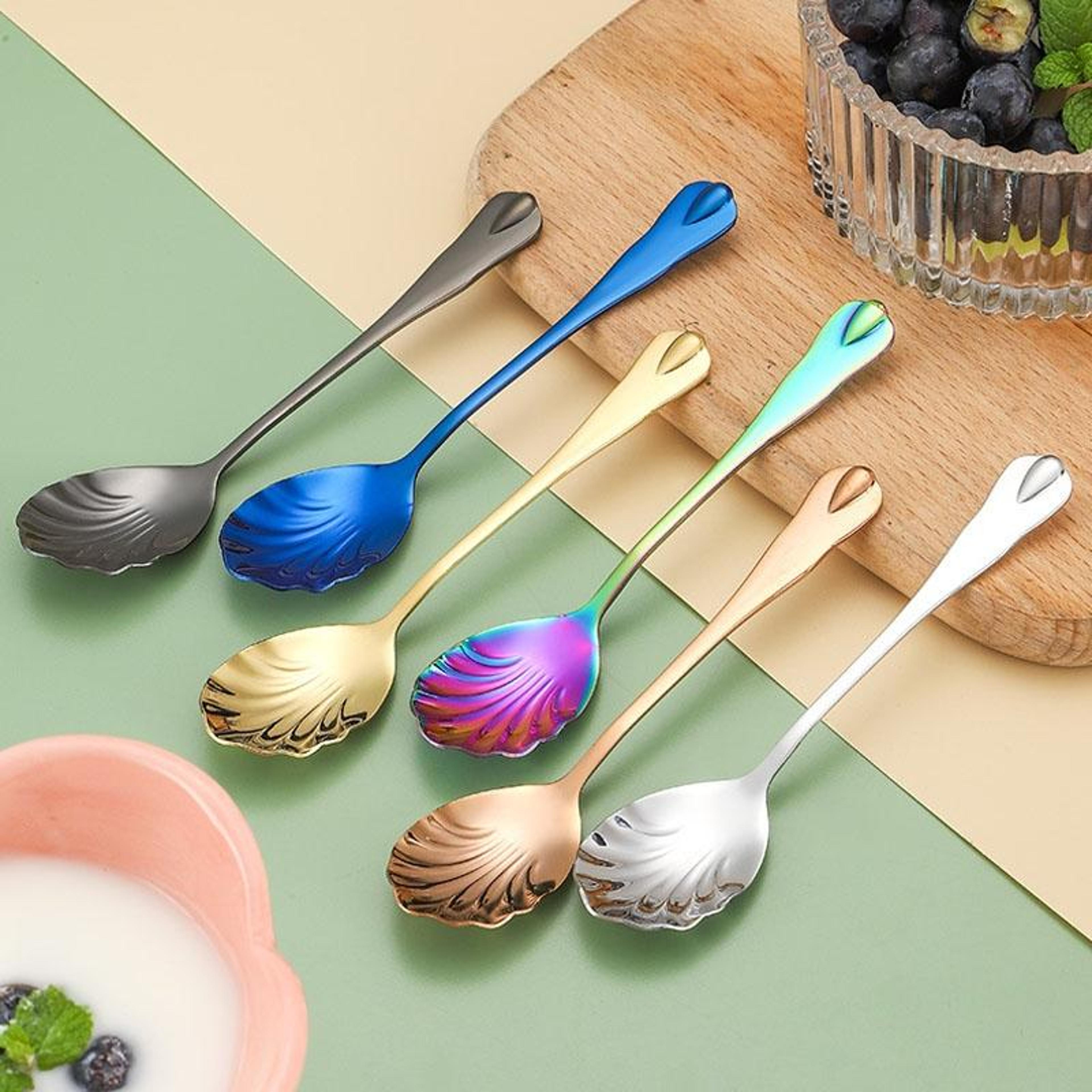 premium stainless steel water droplet ice cream & coffee spoon