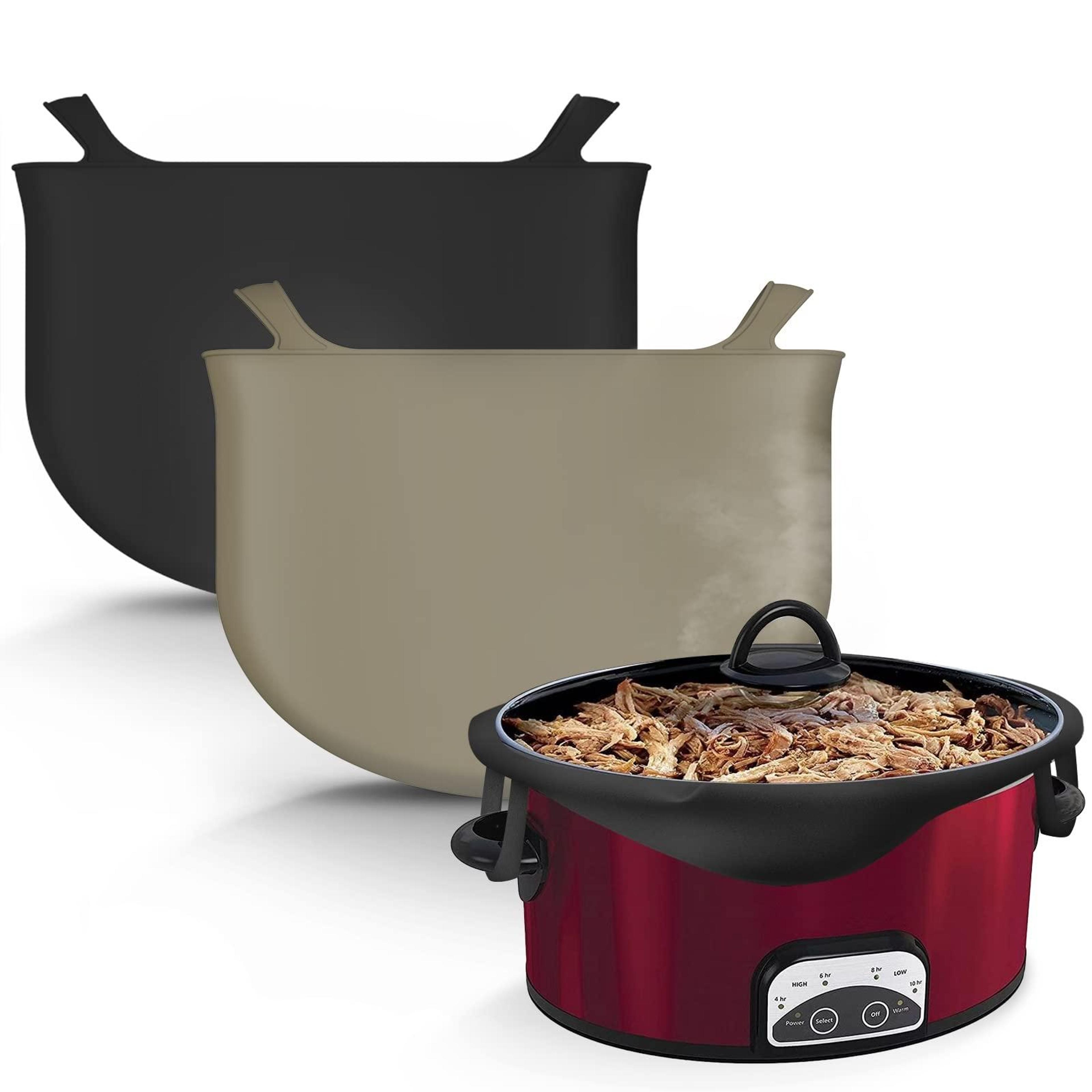 6qt reusable silicone slow cooker liners, leakproof crock pot accessory