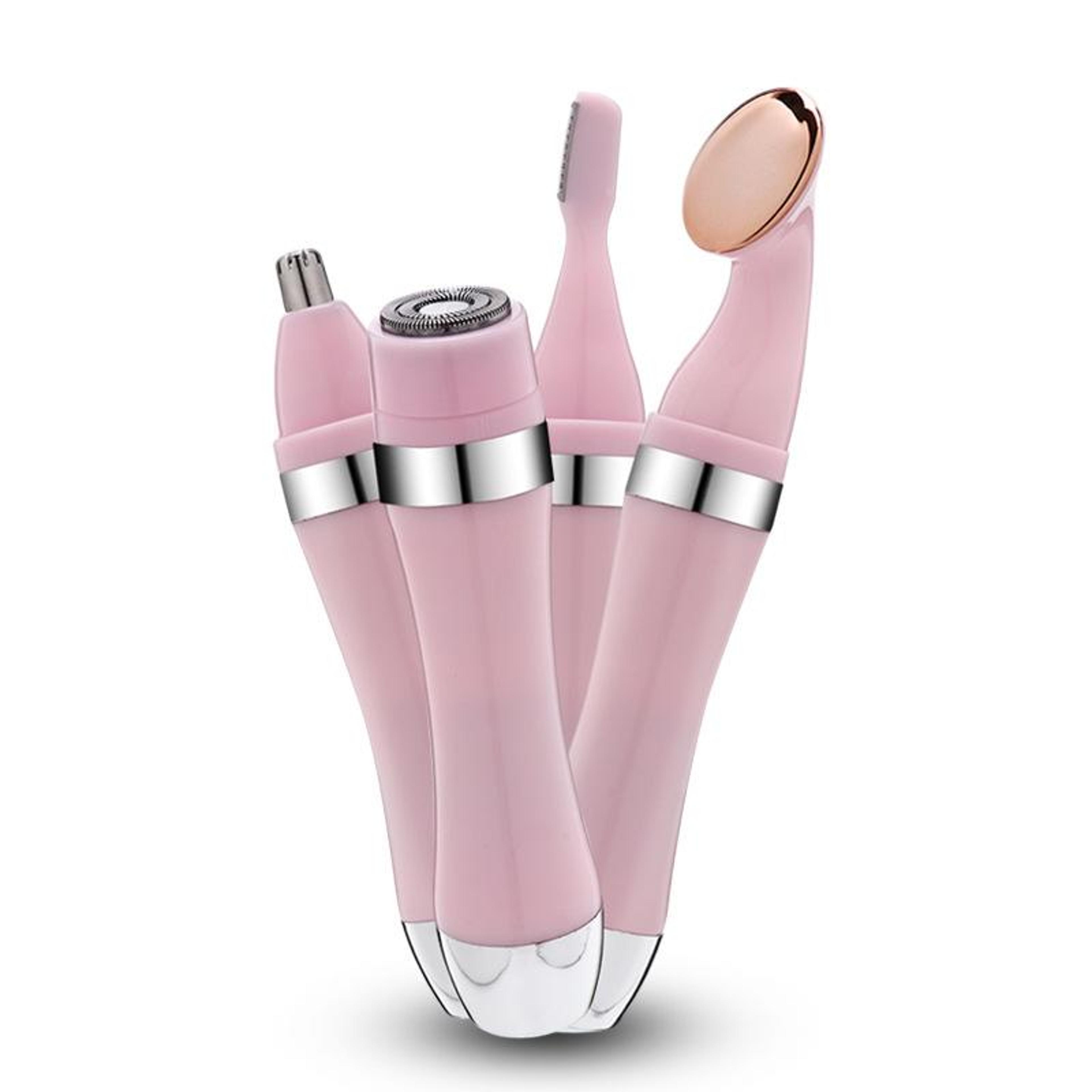 4 in 1 portable electric shaver & facial grooming kit with eyebrow and nose hair trimmer