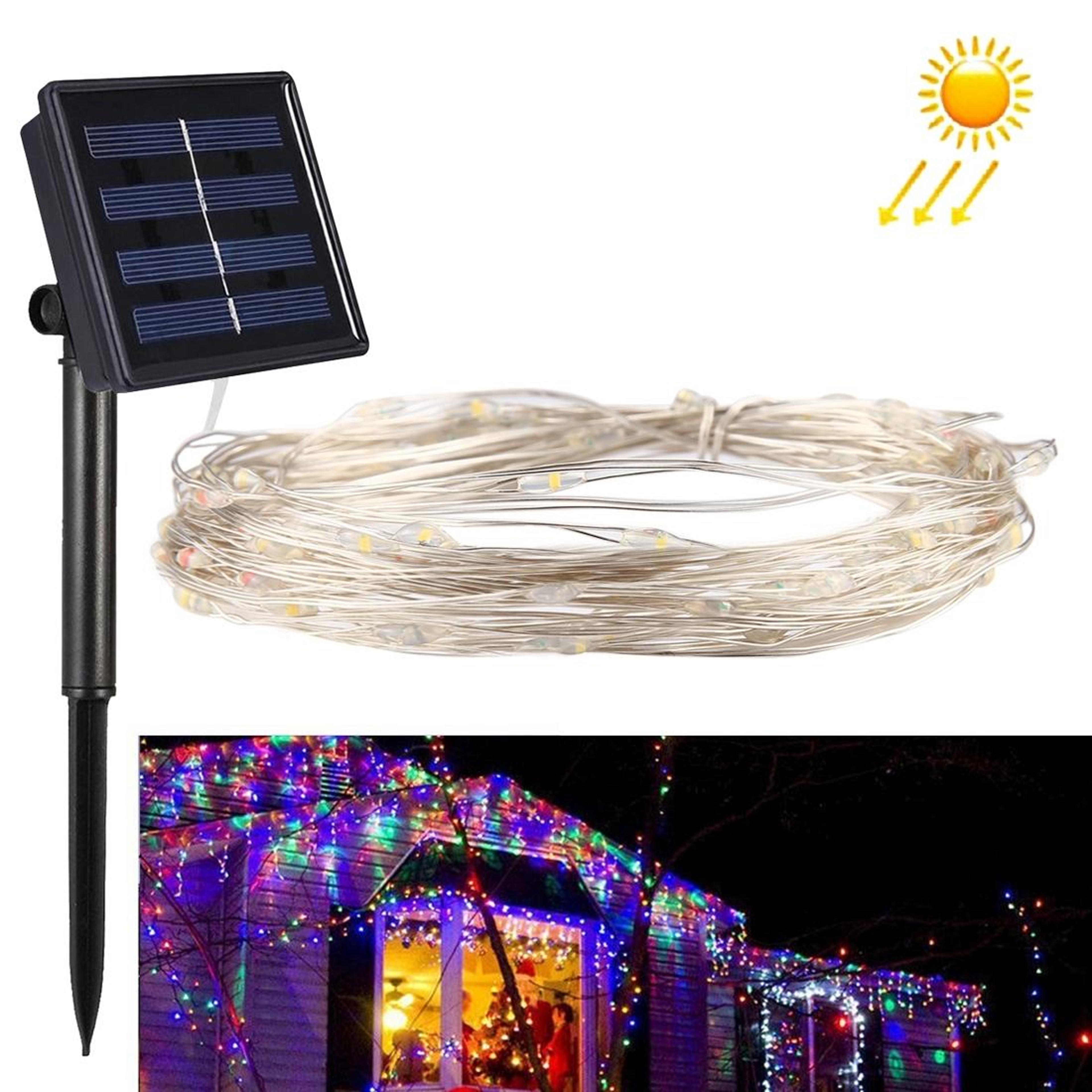solar powered fairy string lights 20m 200 led waterproof copper wire garden decor