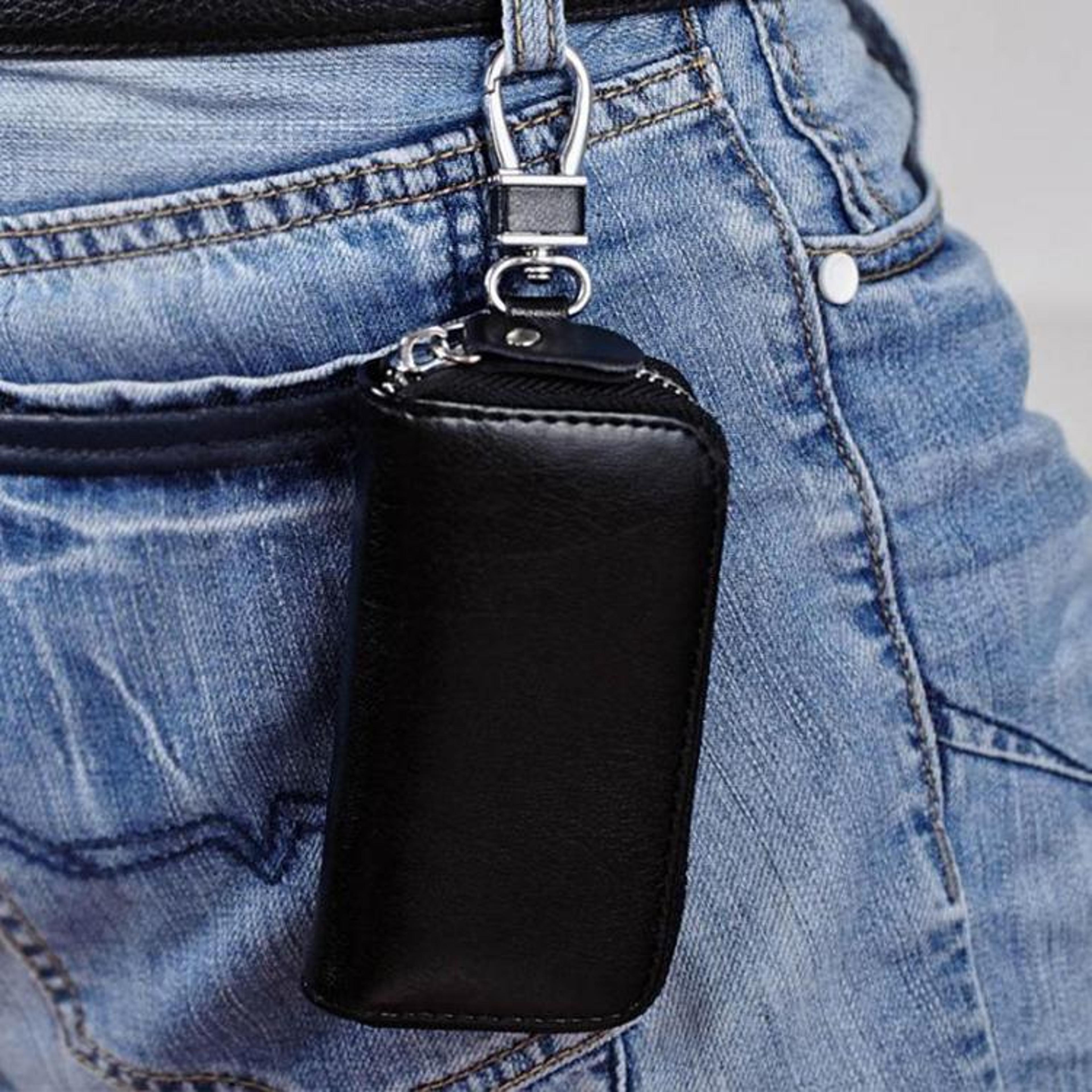 vintage leather key holder wallet belt pouch for men & women