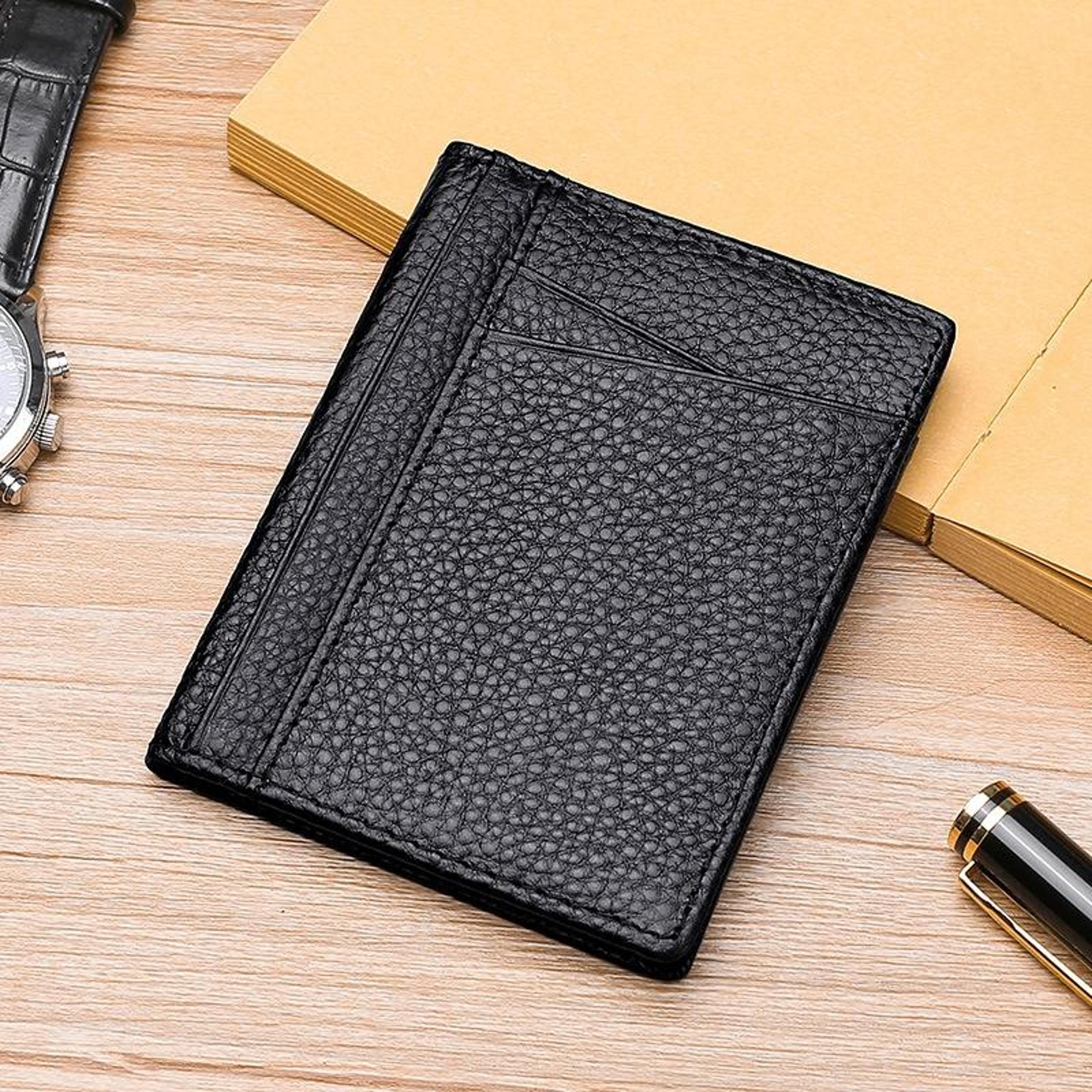 slim rfid blocking wallet leather multi card holder for id, bank cards & driver license