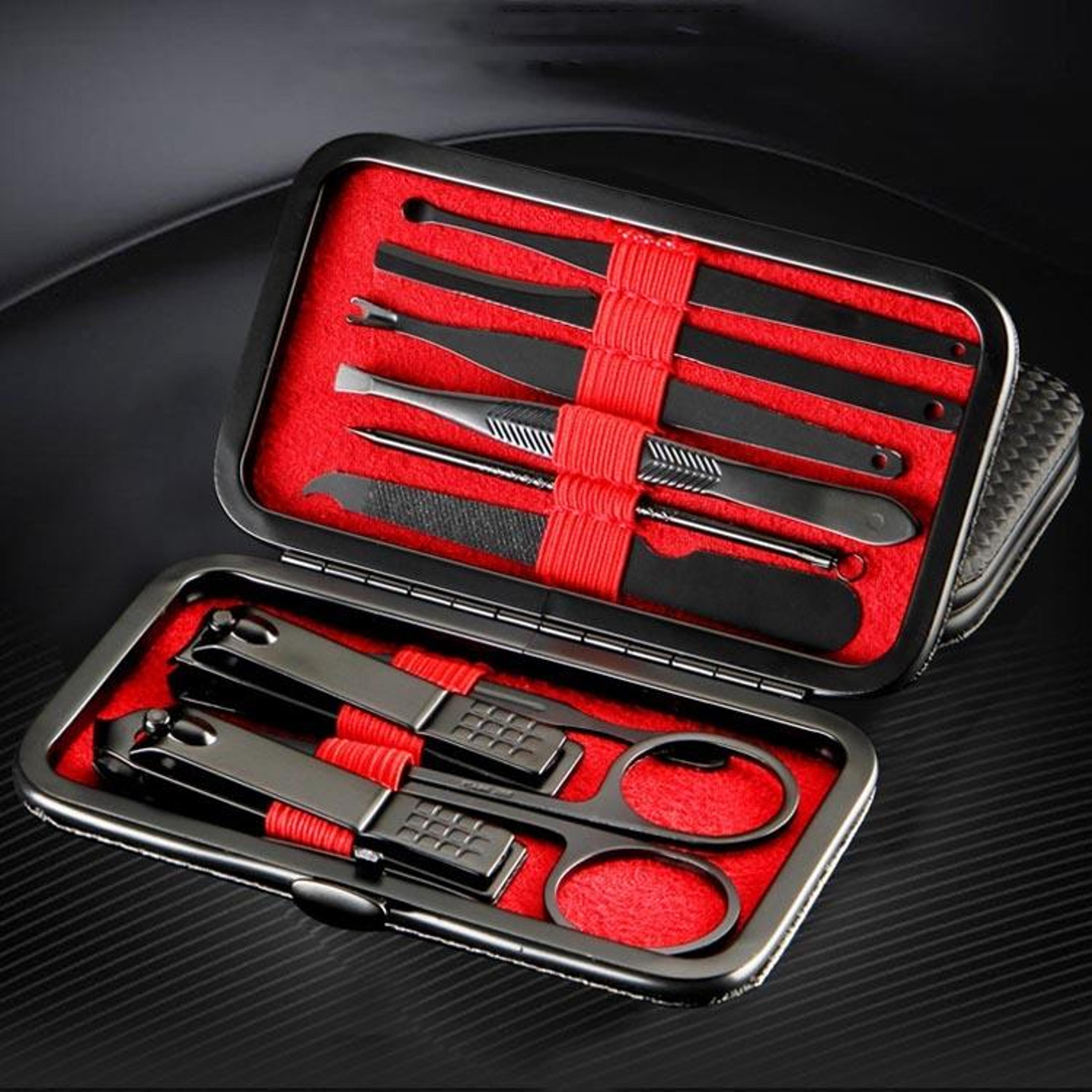 10pcs manicure set stainless steel nail clipper kit for grooming & facial care